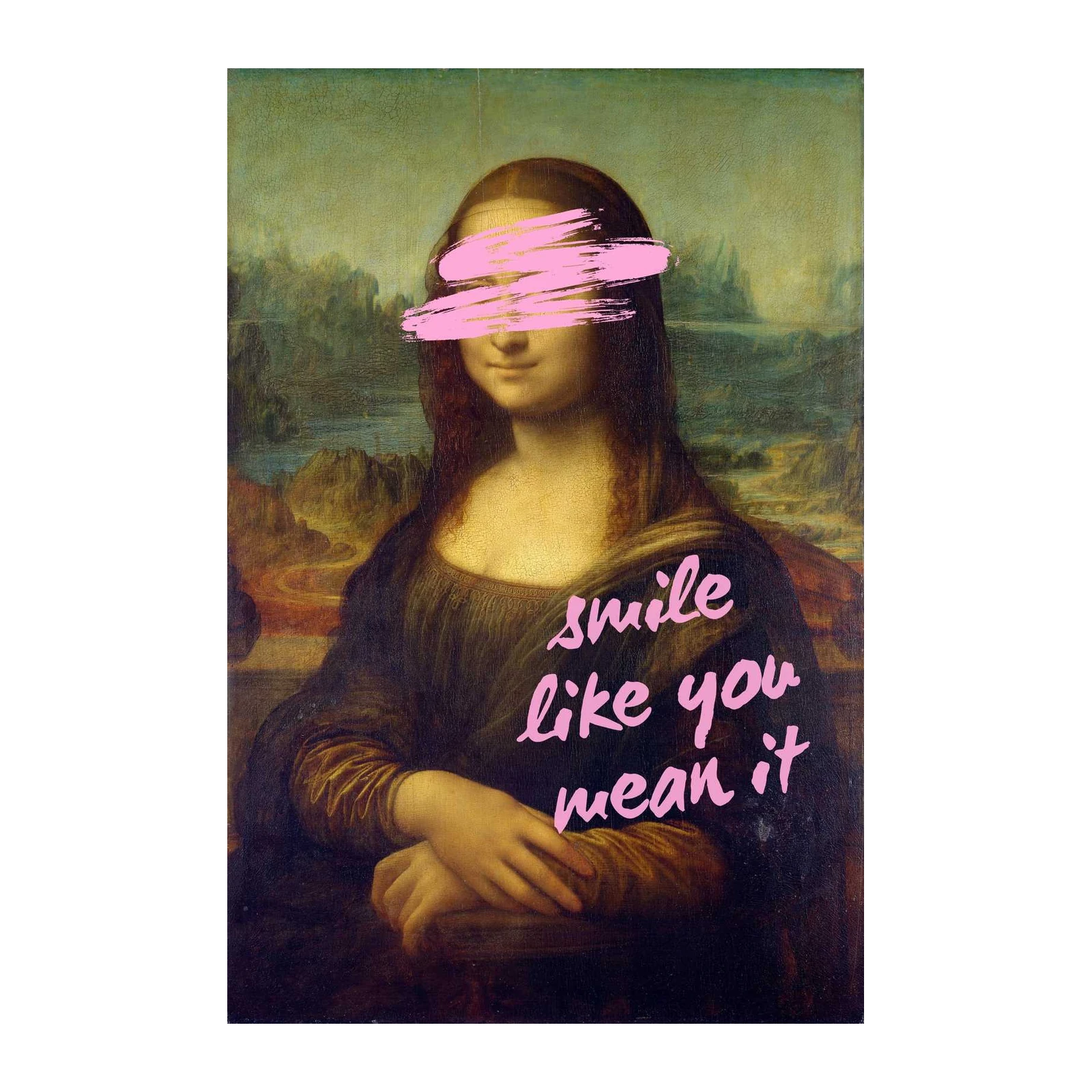Mona Lisa Street Art 'Smile' Wall Art