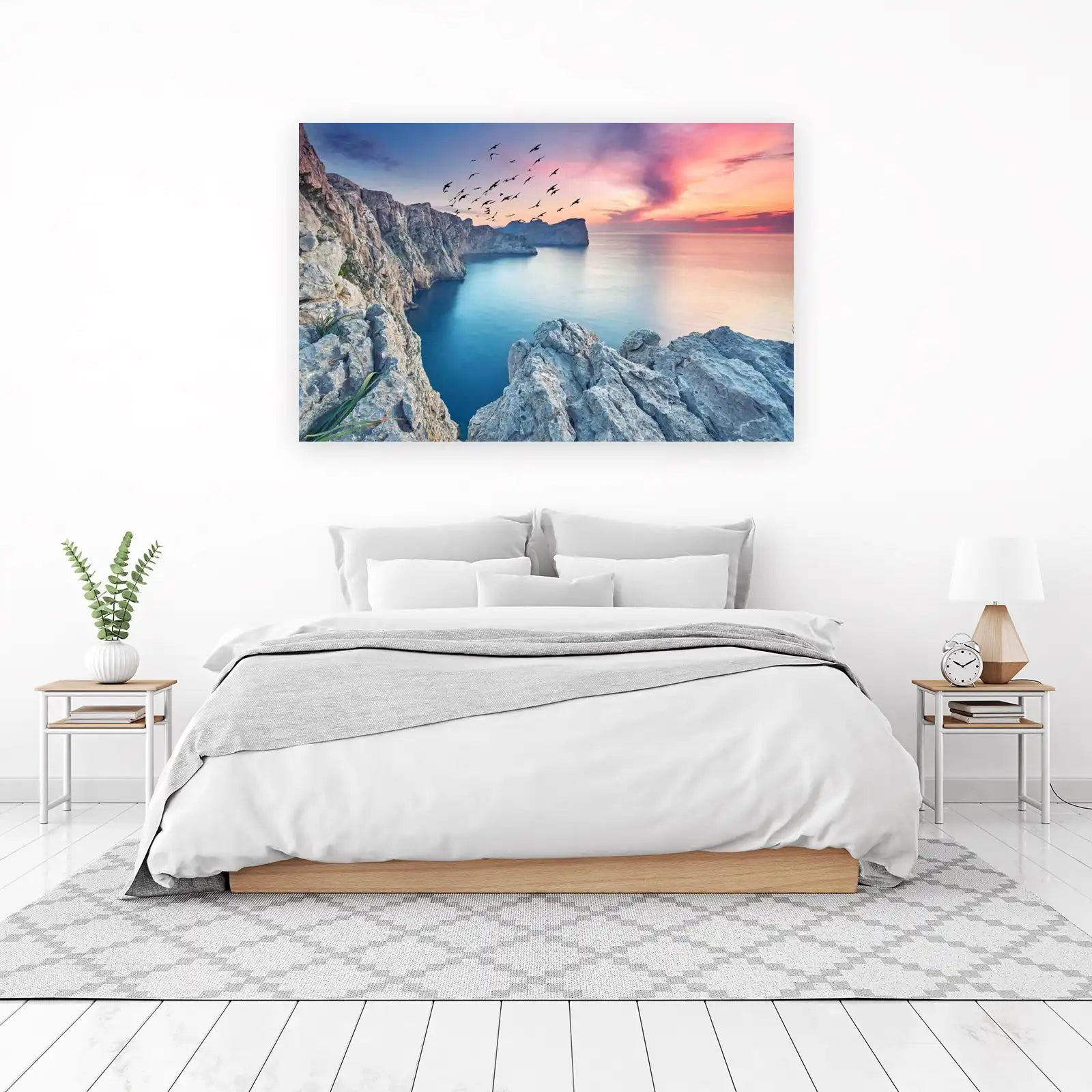 Coastal Serenity Birds Sunset Wall Art