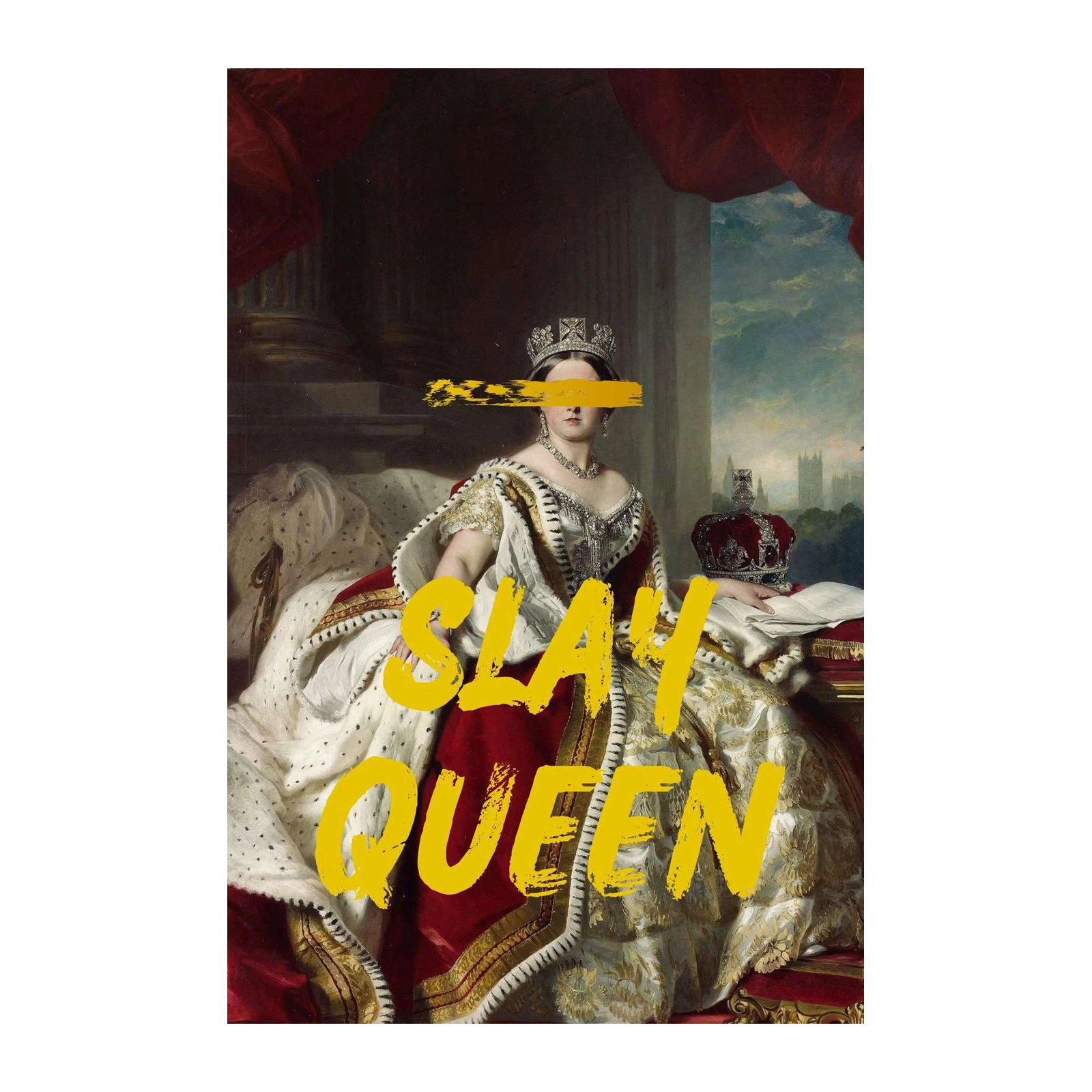 Slay Queen Portrait Vintage Royal Wall Art
