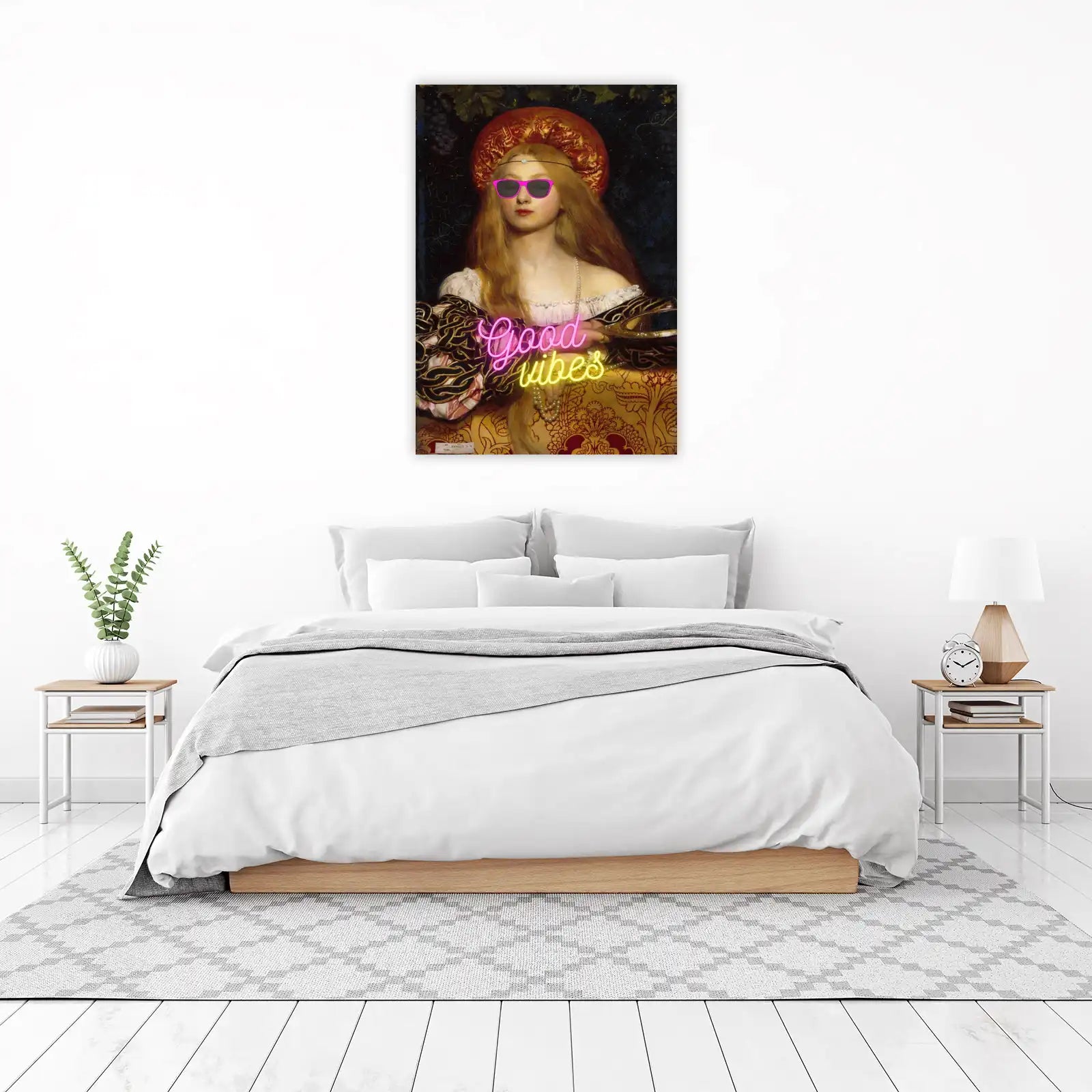 Retro 'Good Vibes' Portrait Wall Art