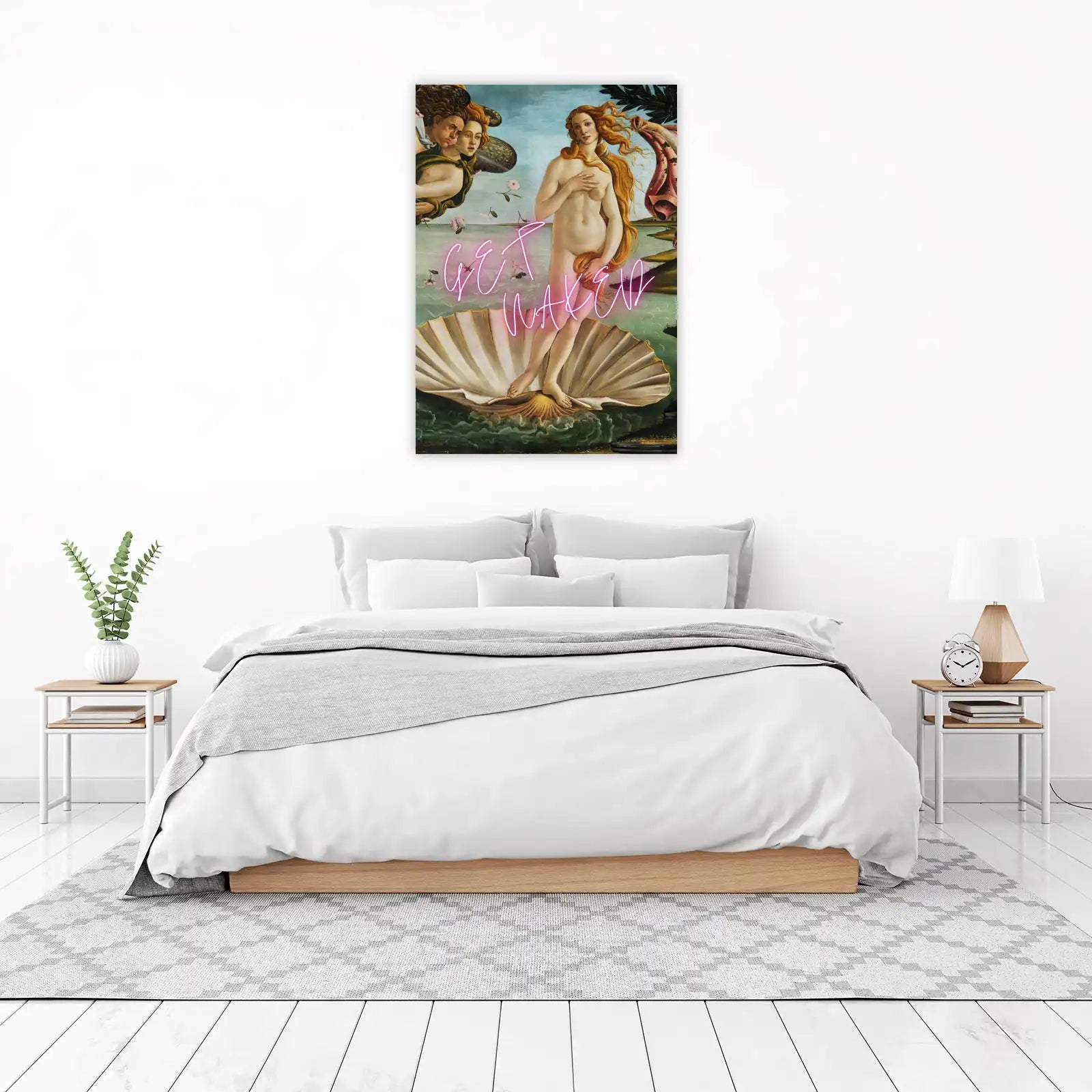 Renaissance Venus Neon "Get Woke" Wall Art