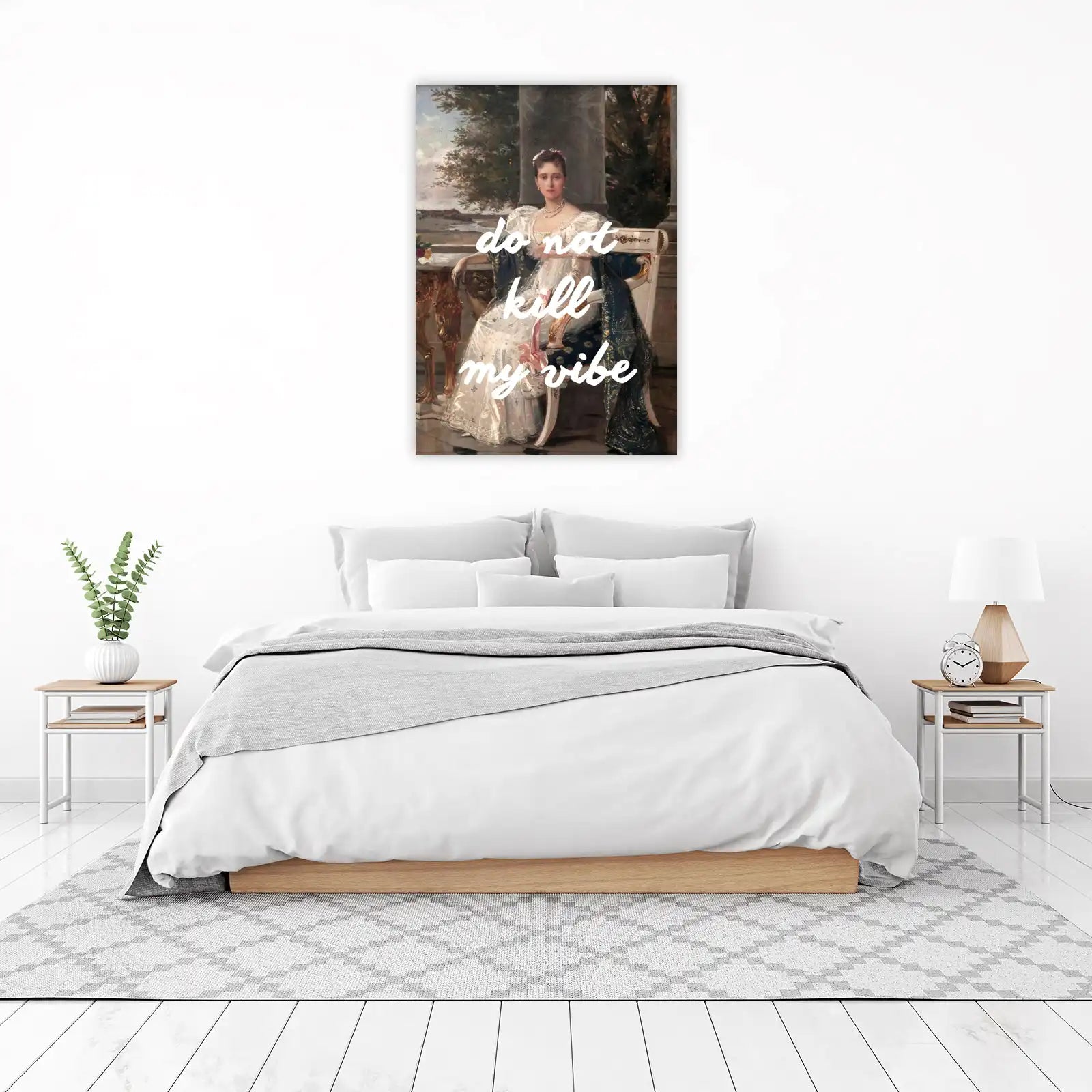 Elegant "Do Not Kill My Vibe" Vintage Portrait Wall Art