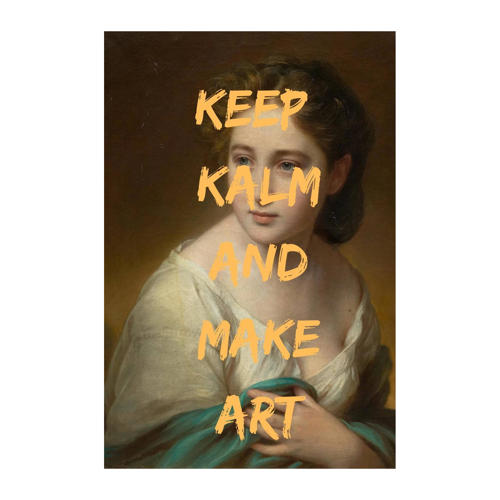 Keep Calm & Make Art Vintage Portrait Wall Art