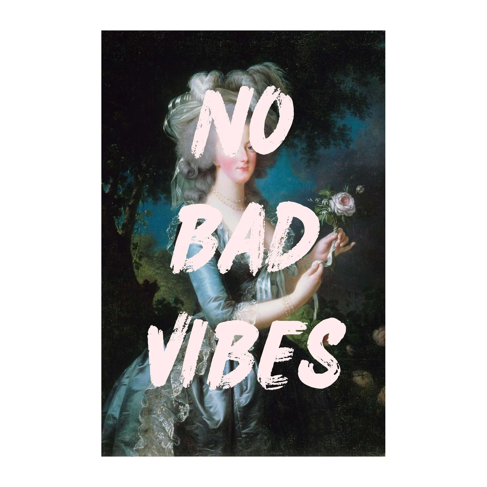 No Bad Vibes Baroque Portrait Wall Art