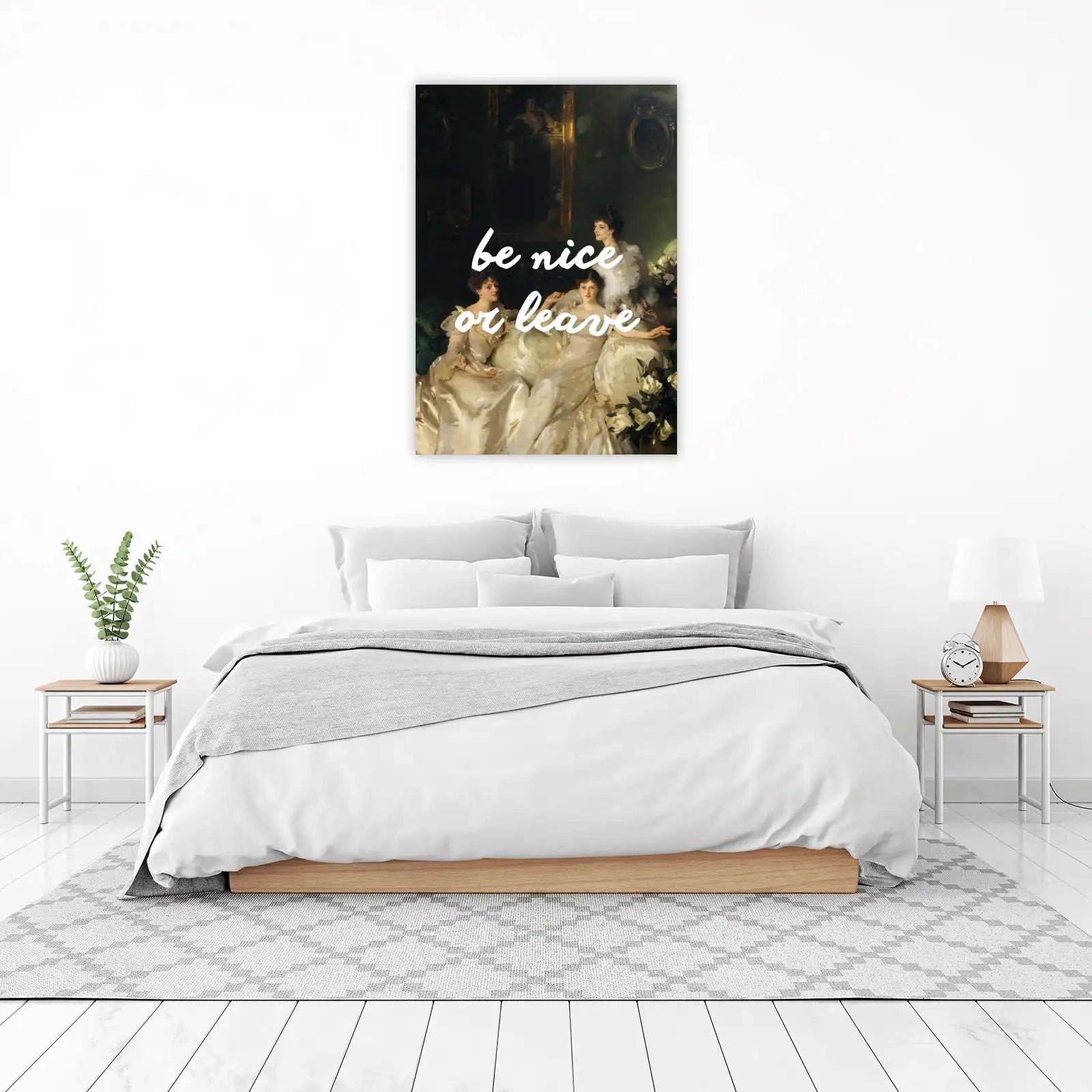 Elegant Be Nice Or Leave Vintage Wall Art