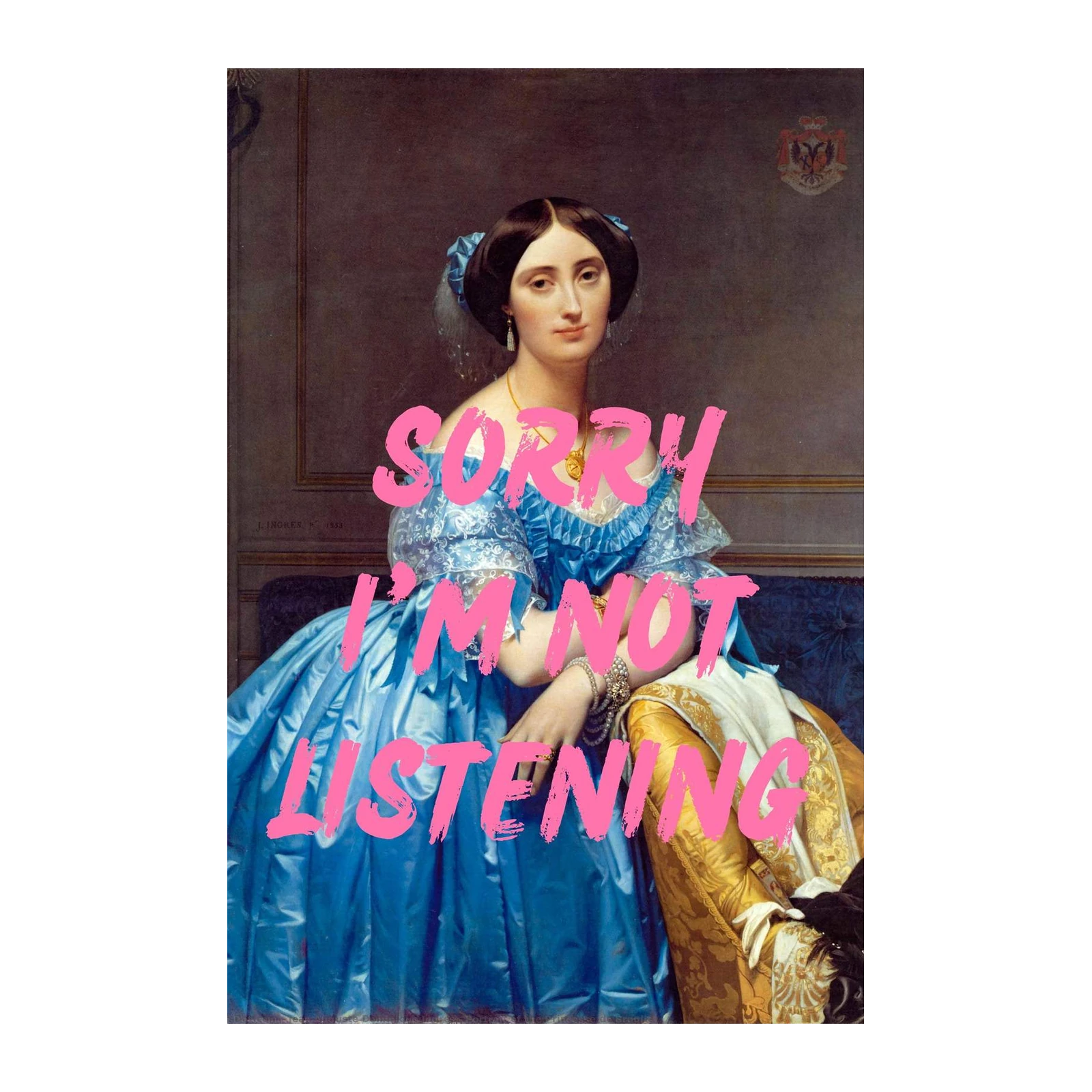 Vintage Portrait "Sorry I'm Not Listening" Wall Art