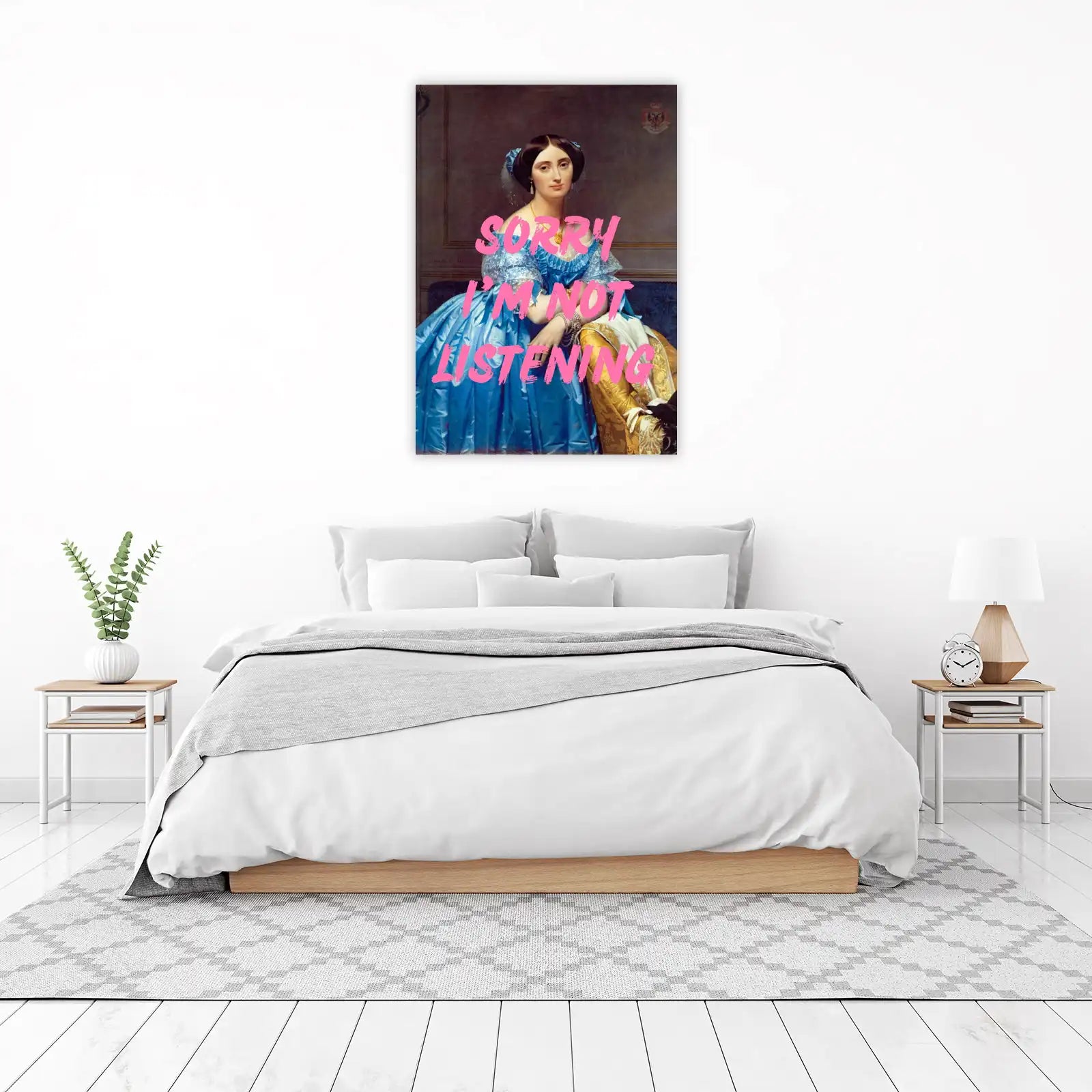 Vintage Portrait "Sorry I'm Not Listening" Wall Art