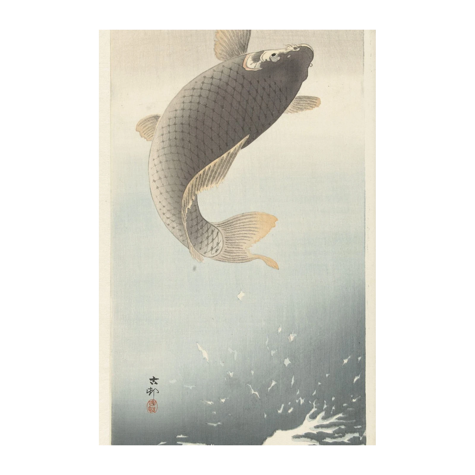 Leaping Koi Fish Zen Art Wall Art