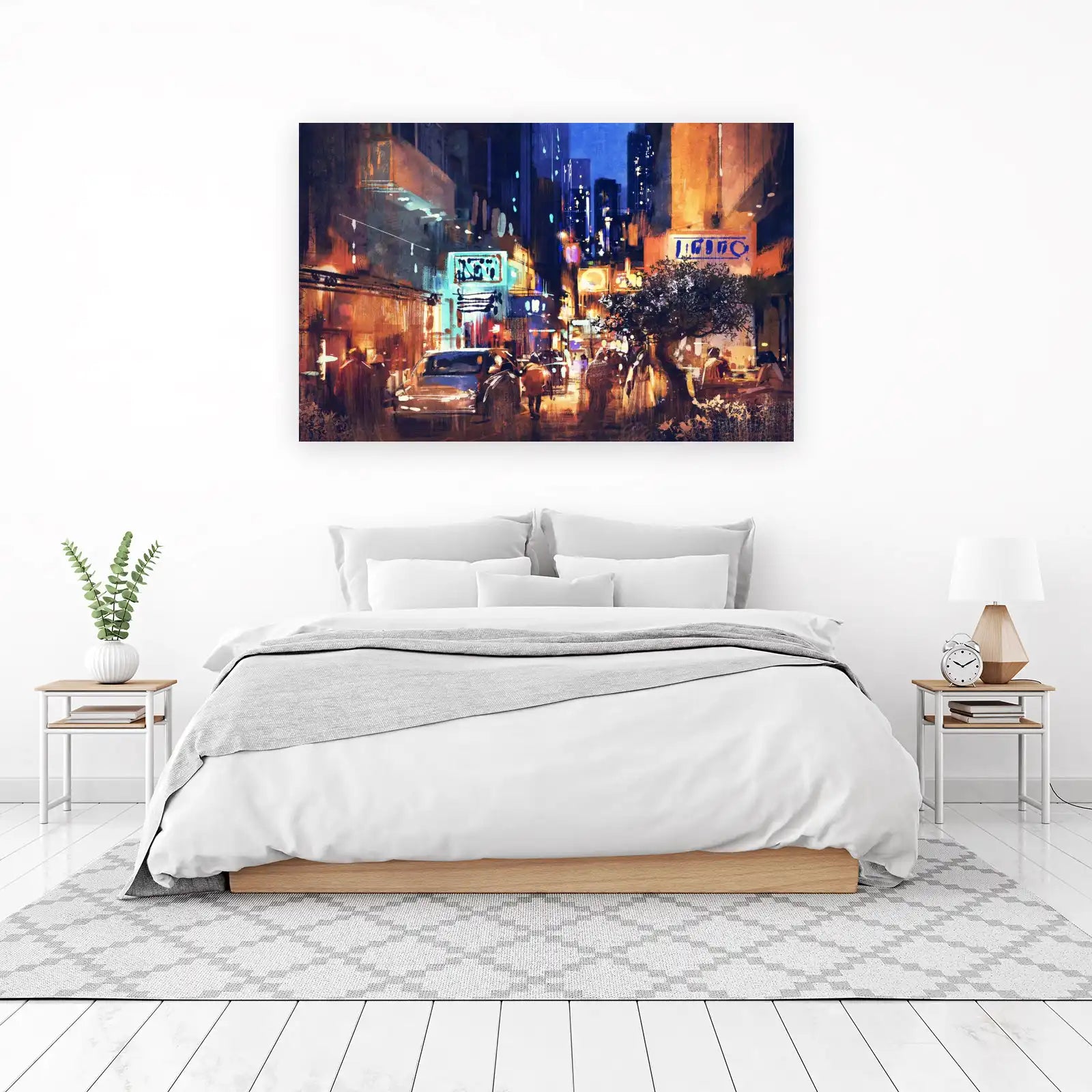 Vibrant City Nightscape Wall Art
