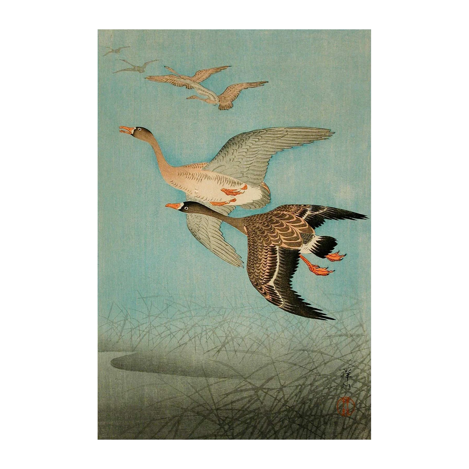 Elegant Geese in Flight Wall Art