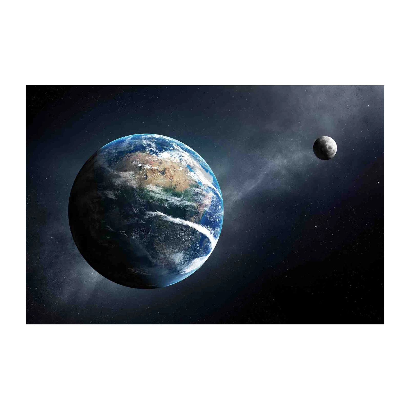 Stunning Earth & Moon Space Scene Wall Art