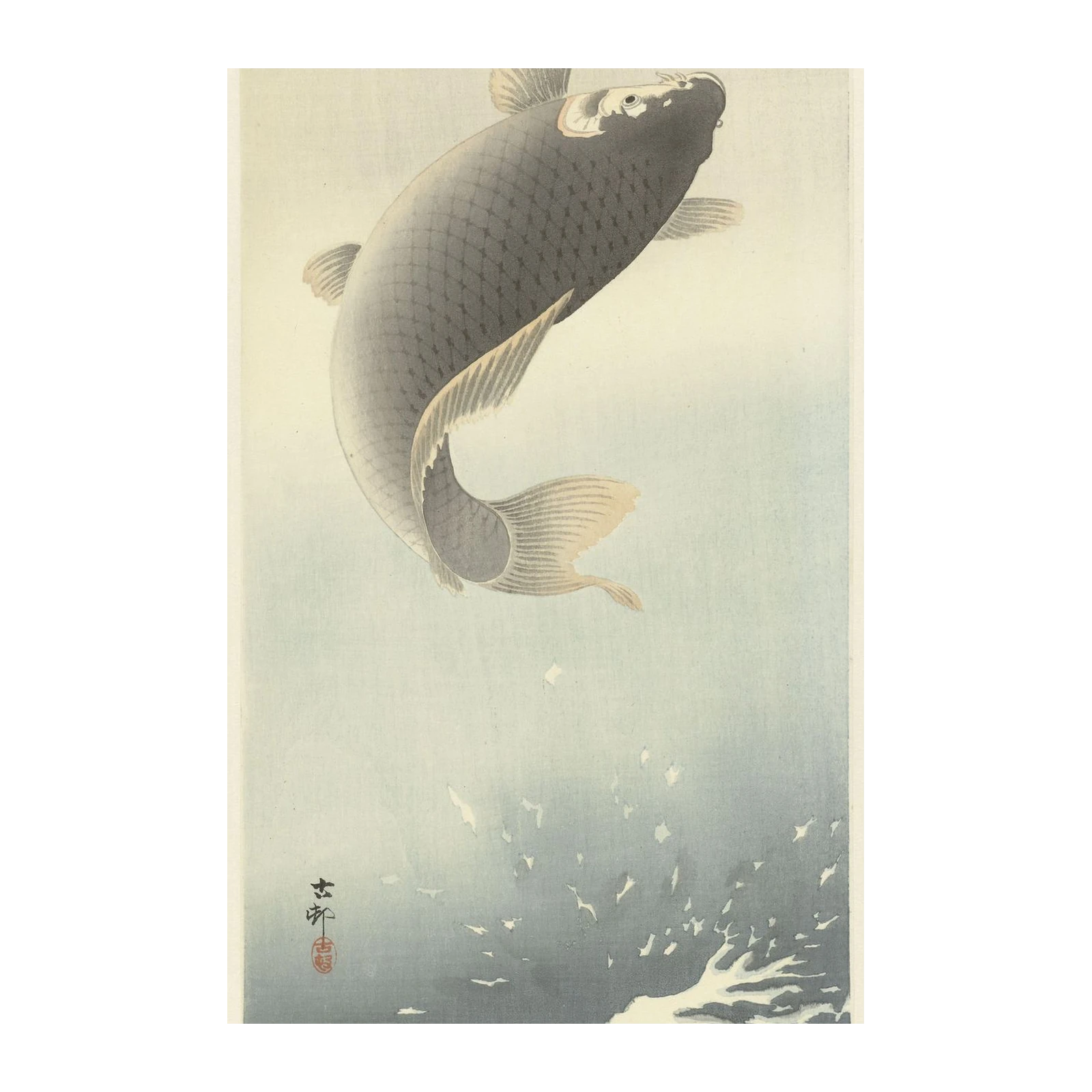 Leaping Carp Zen Wall Art Wall Art