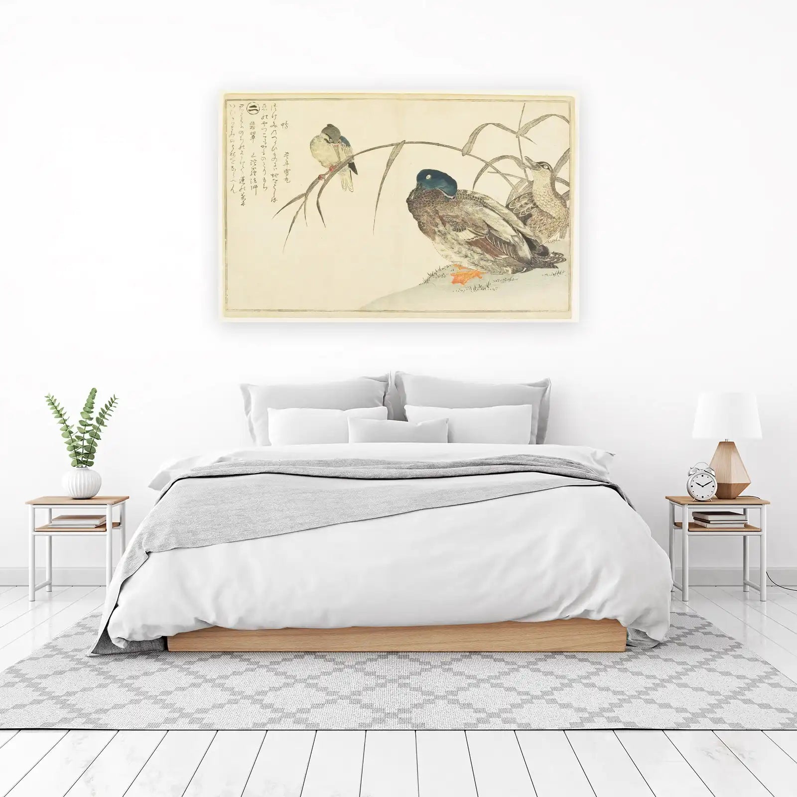 Japanese Ducks & Bird Bamboo Wall Art