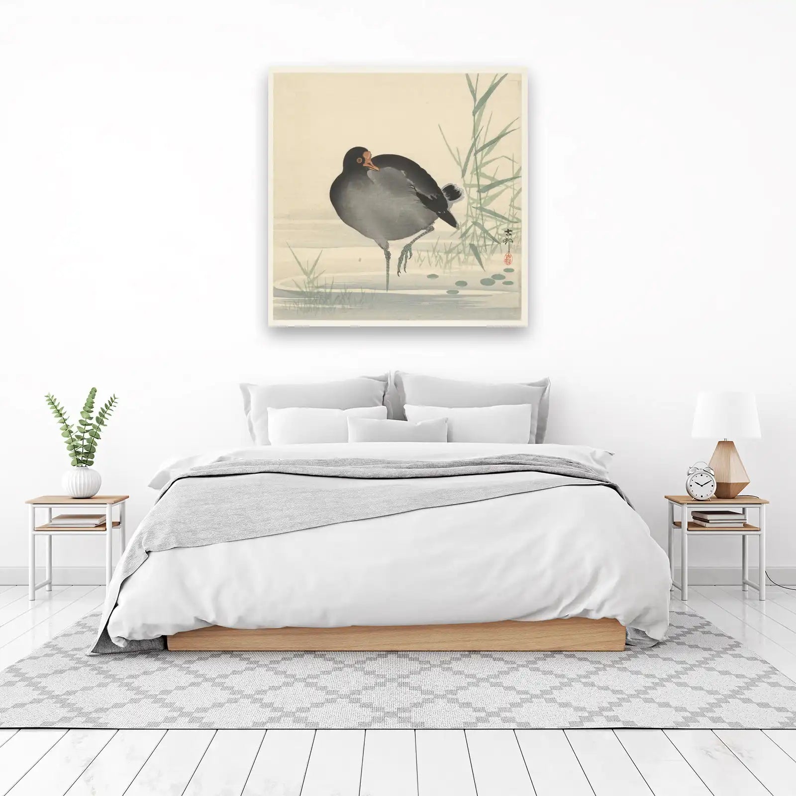 Serene Moorhen Bird Nature Art Wall Art