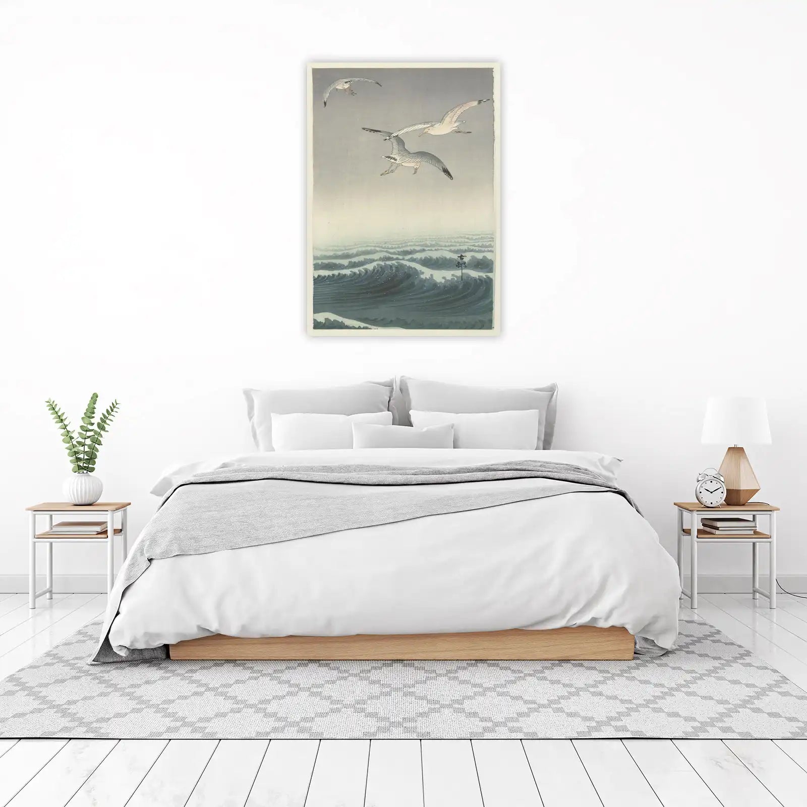 Seagulls Over Waves Japanese Art Wall Art