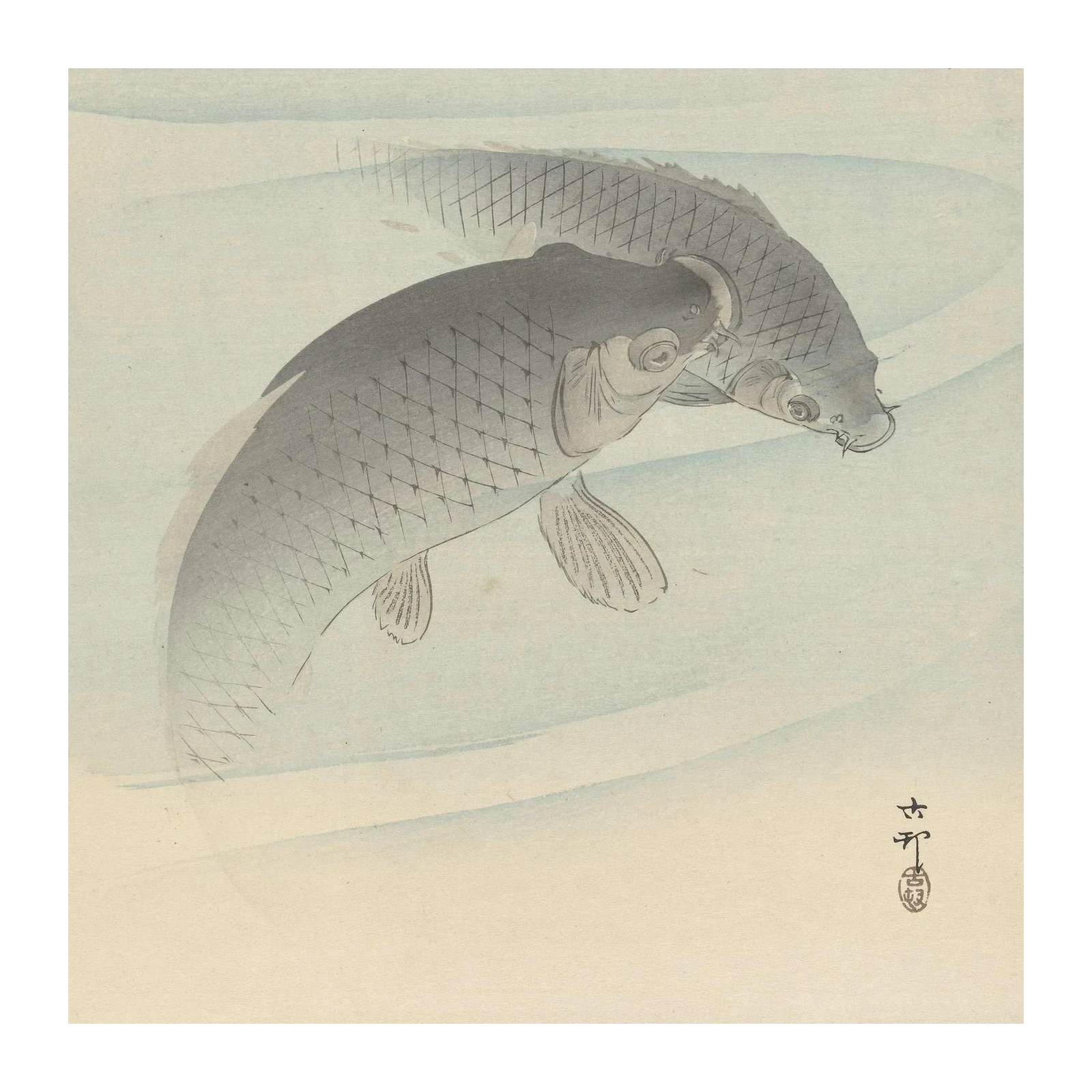 Elegant Koi Fish Zen Watercolor Wall Art