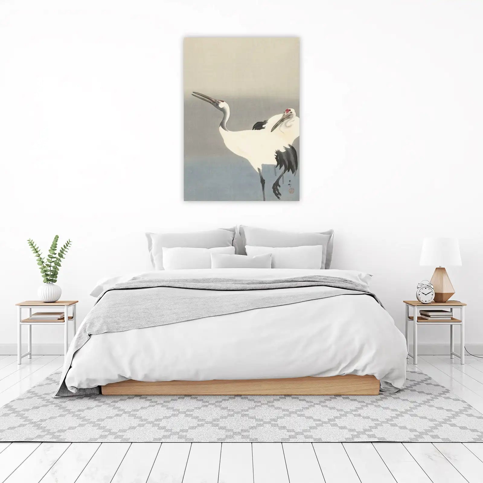Serene Cranes Japanese Art Wall Art
