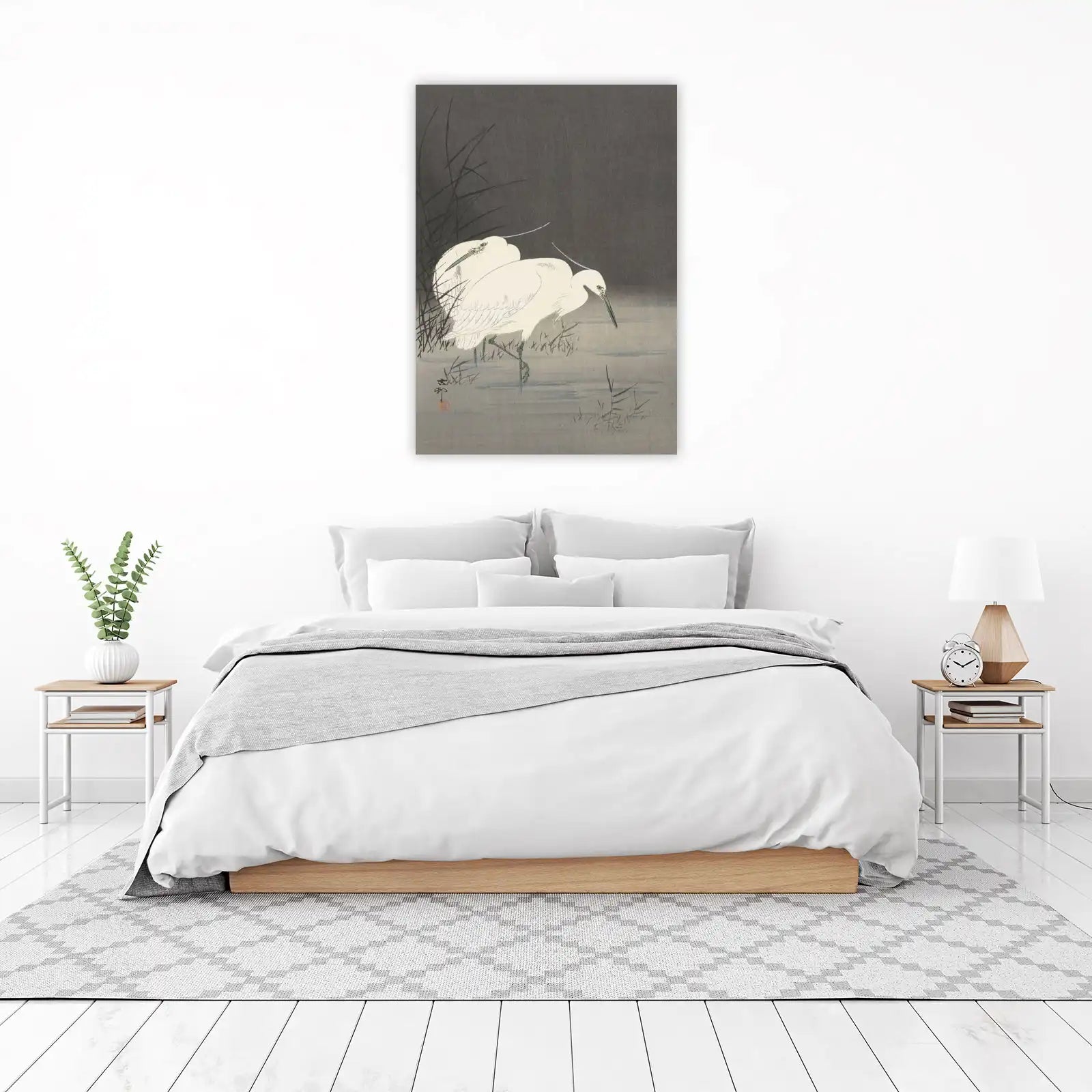 Serene Egrets by the Water Wall Art