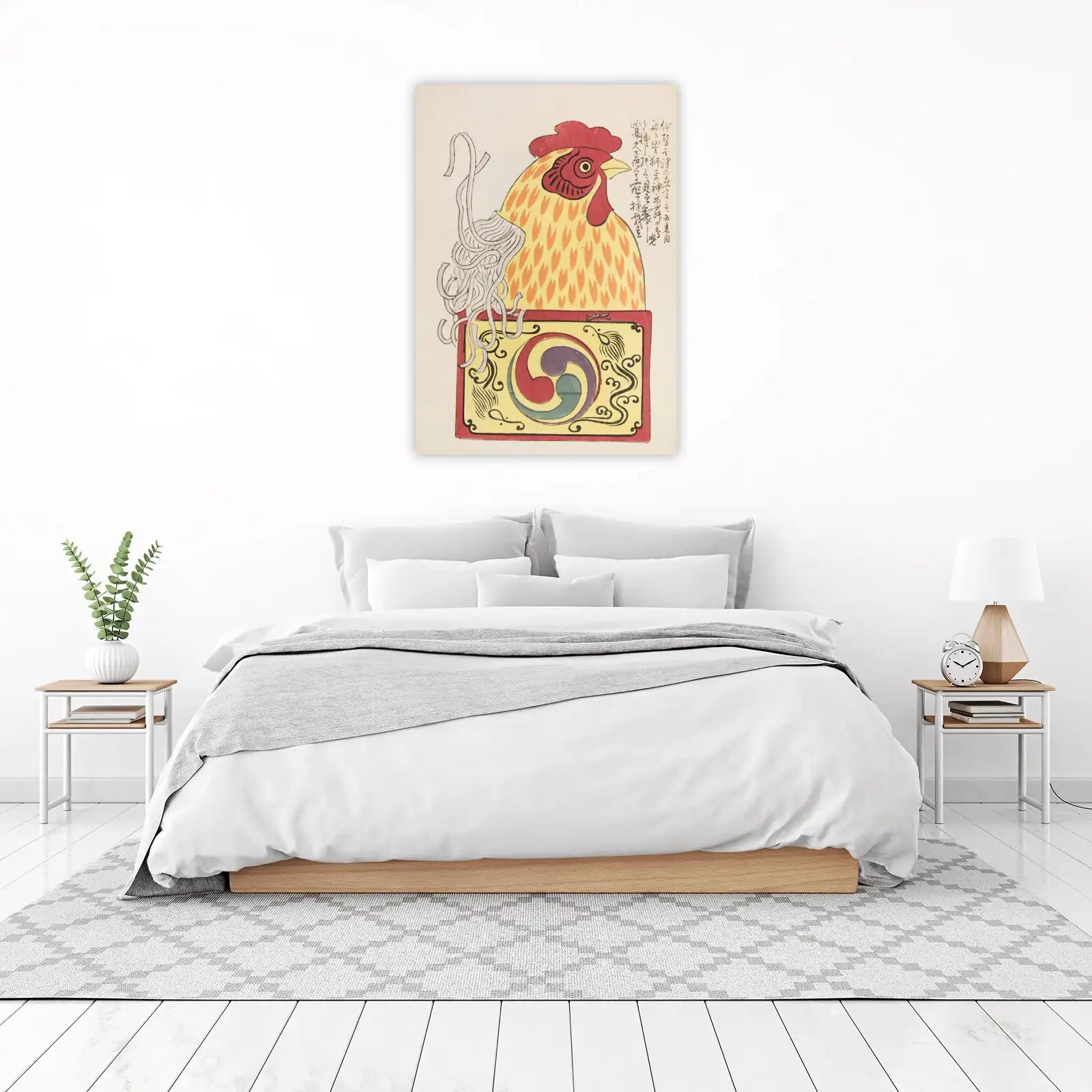 Vibrant Rooster Japanese Art Wall Art