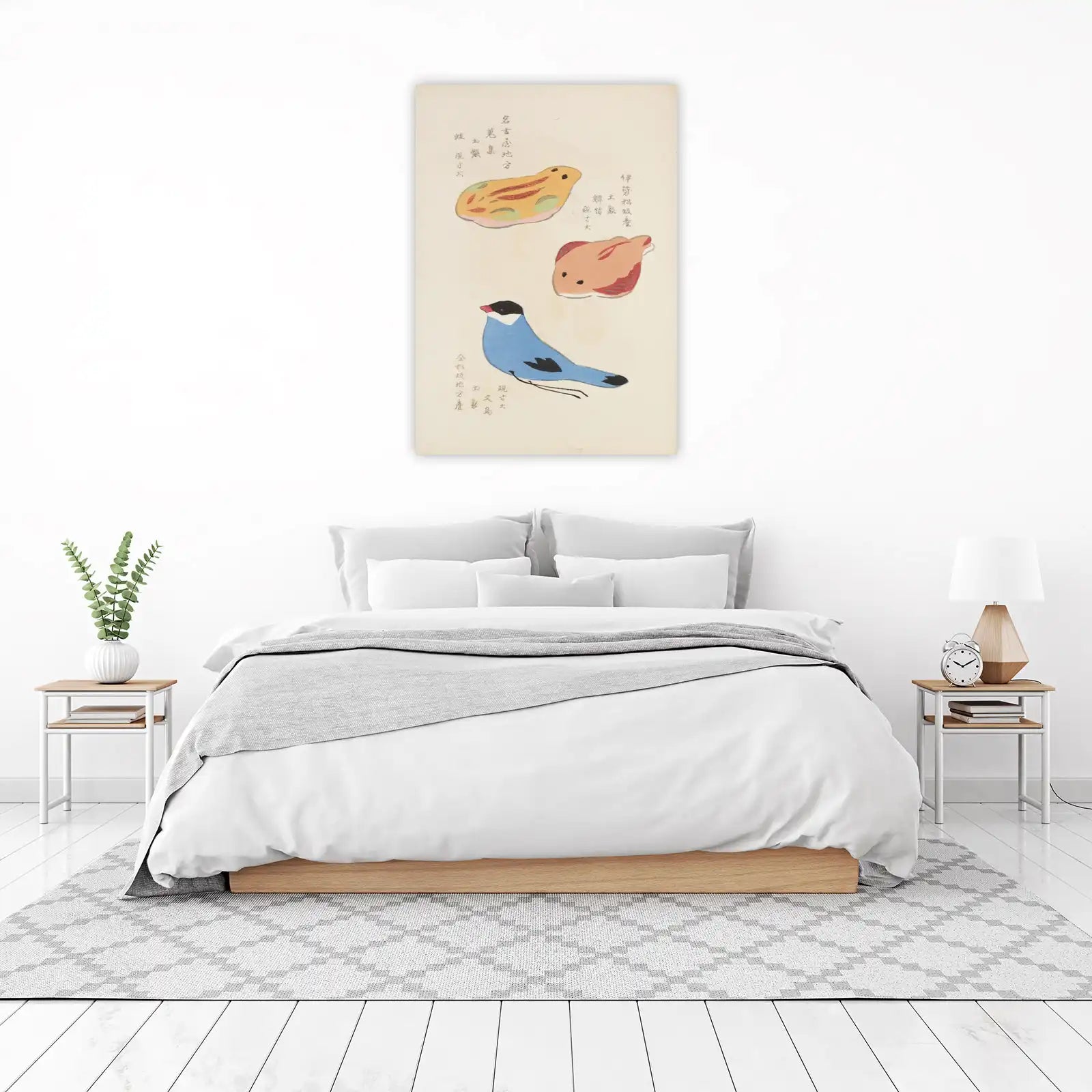 Charming Japanese Bird & Frogs Wall Art