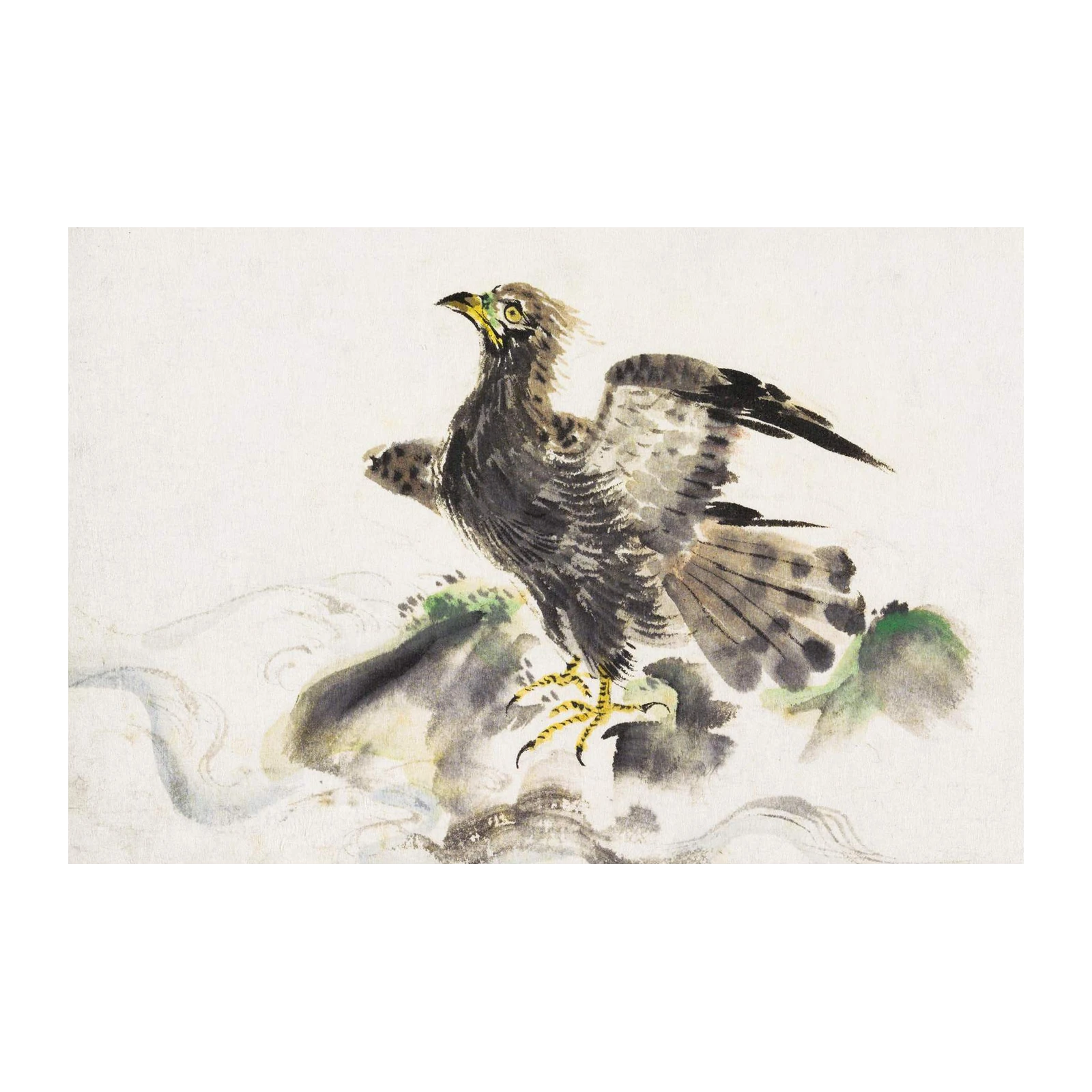 Majestic Eagle Perched on Rocks Wall Art