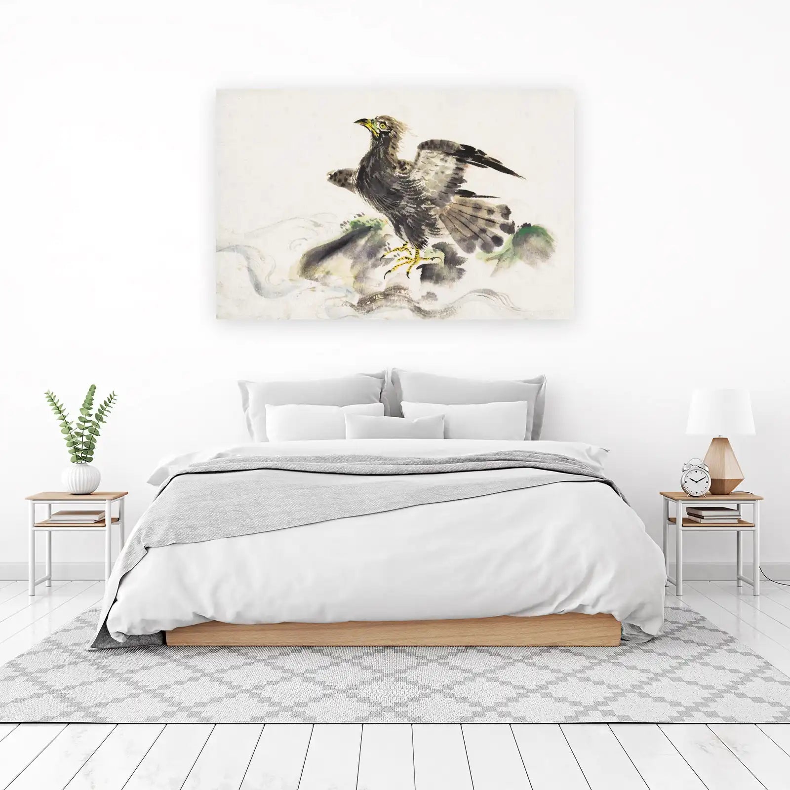 Majestic Eagle Perched on Rocks Wall Art