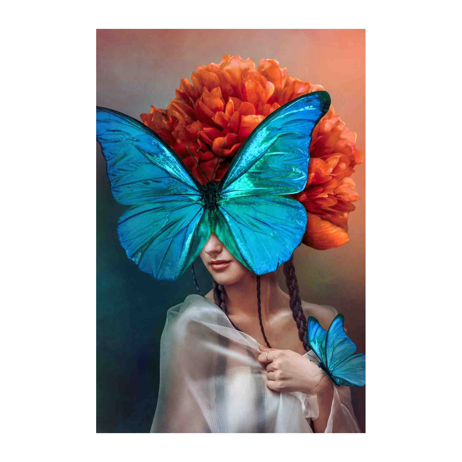 Enchanting Butterfly Dreams Blue & Orange Wall Art