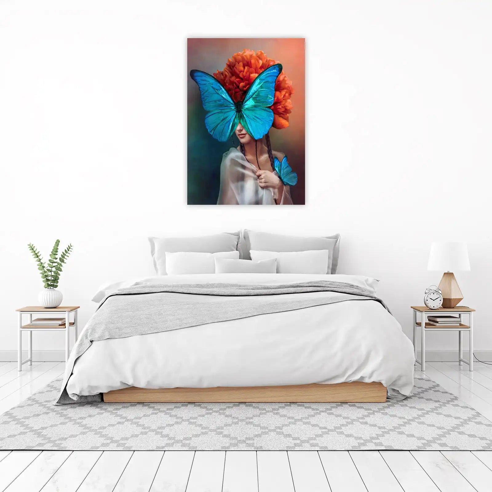 Enchanting Butterfly Dreams Blue & Orange Wall Art