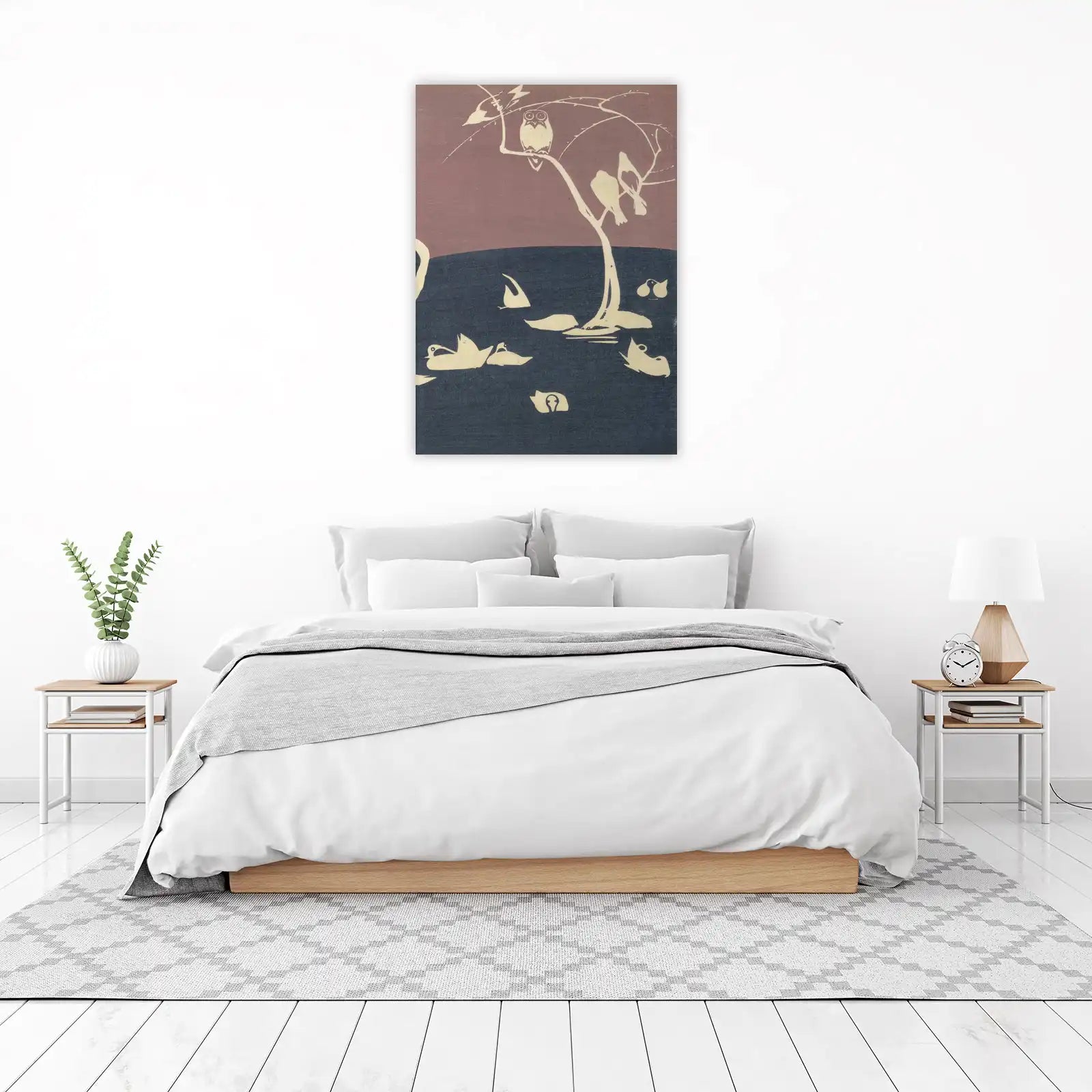 Serene Owl & Ducks Nature Wall Art