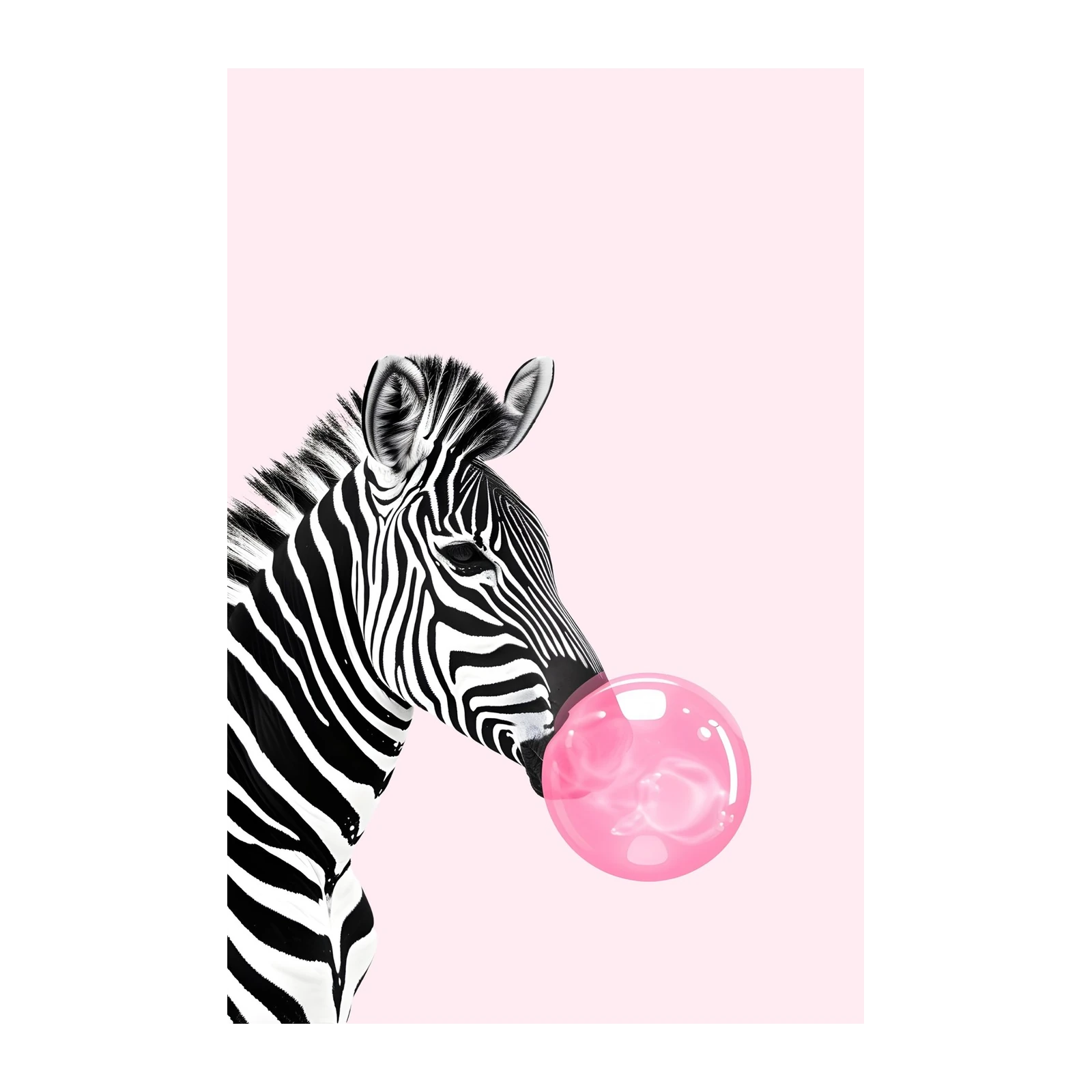 Playful Zebra Bubblegum Pop Art Wall Art
