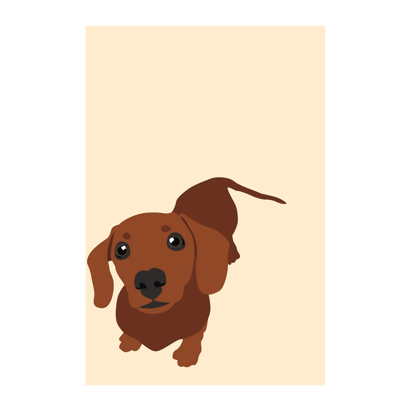 Adorable Dachshund Puppy Portrait Wall Art