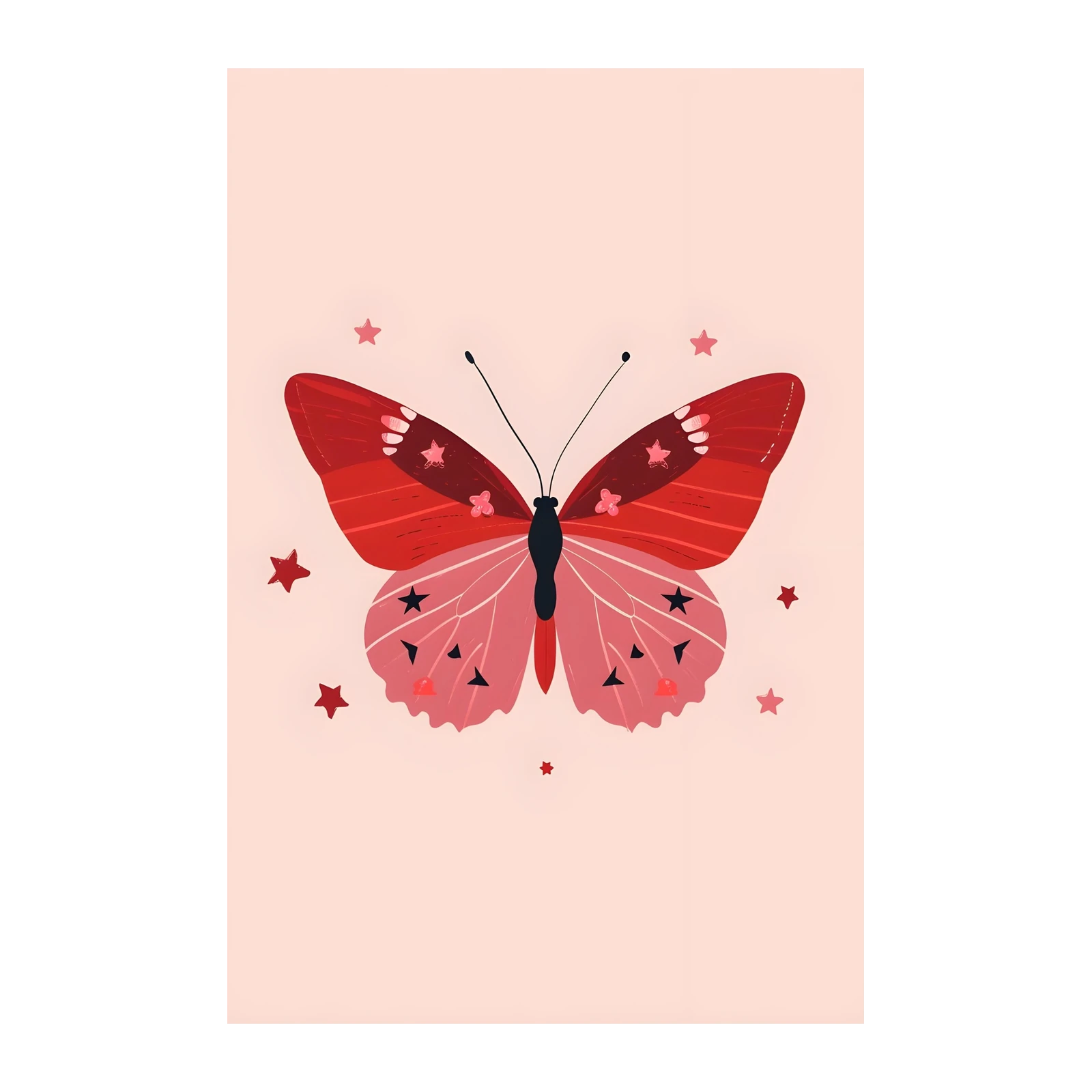 Whimsical Butterfly & Stars Wall Art
