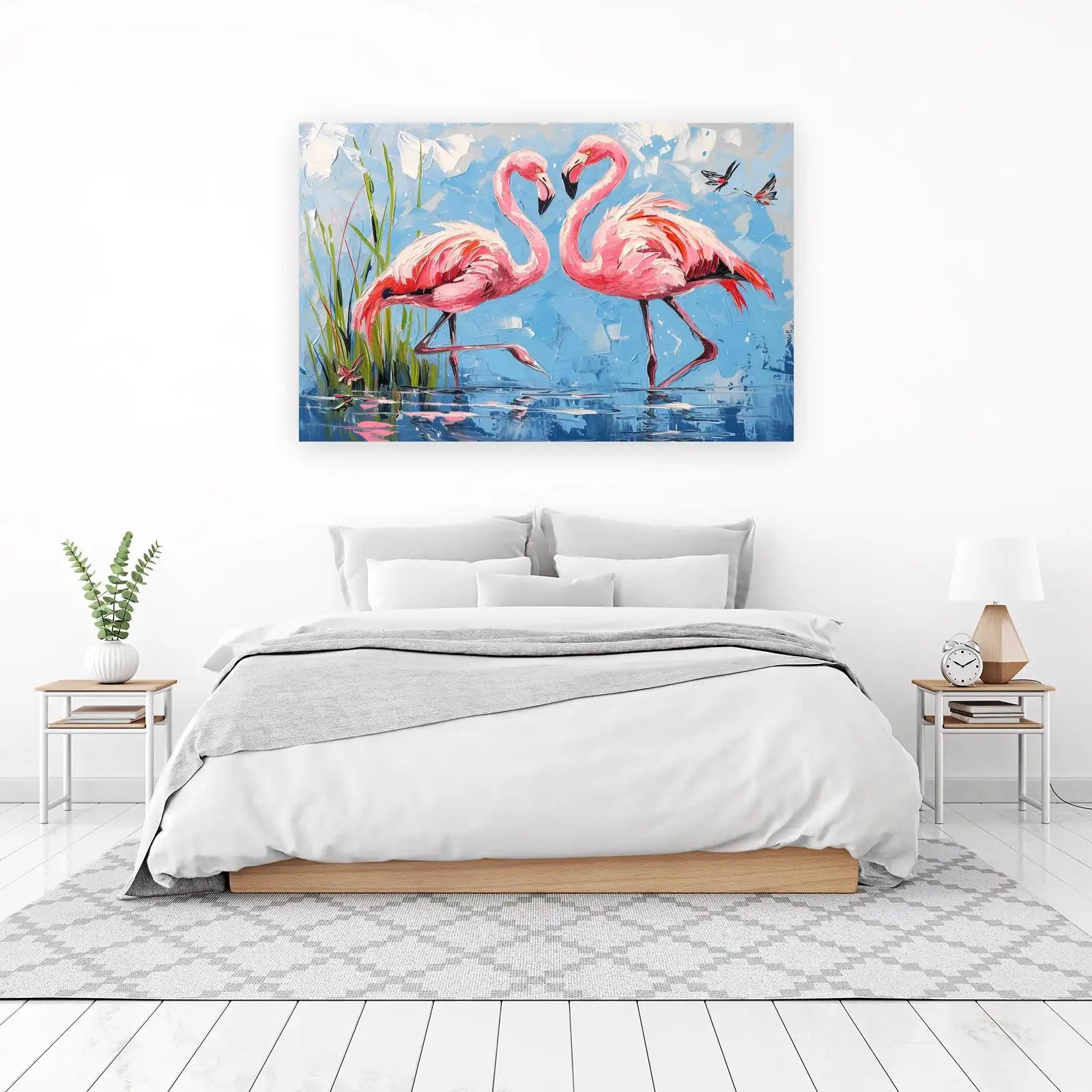 Vibrant Flamingos Pair Wall Art