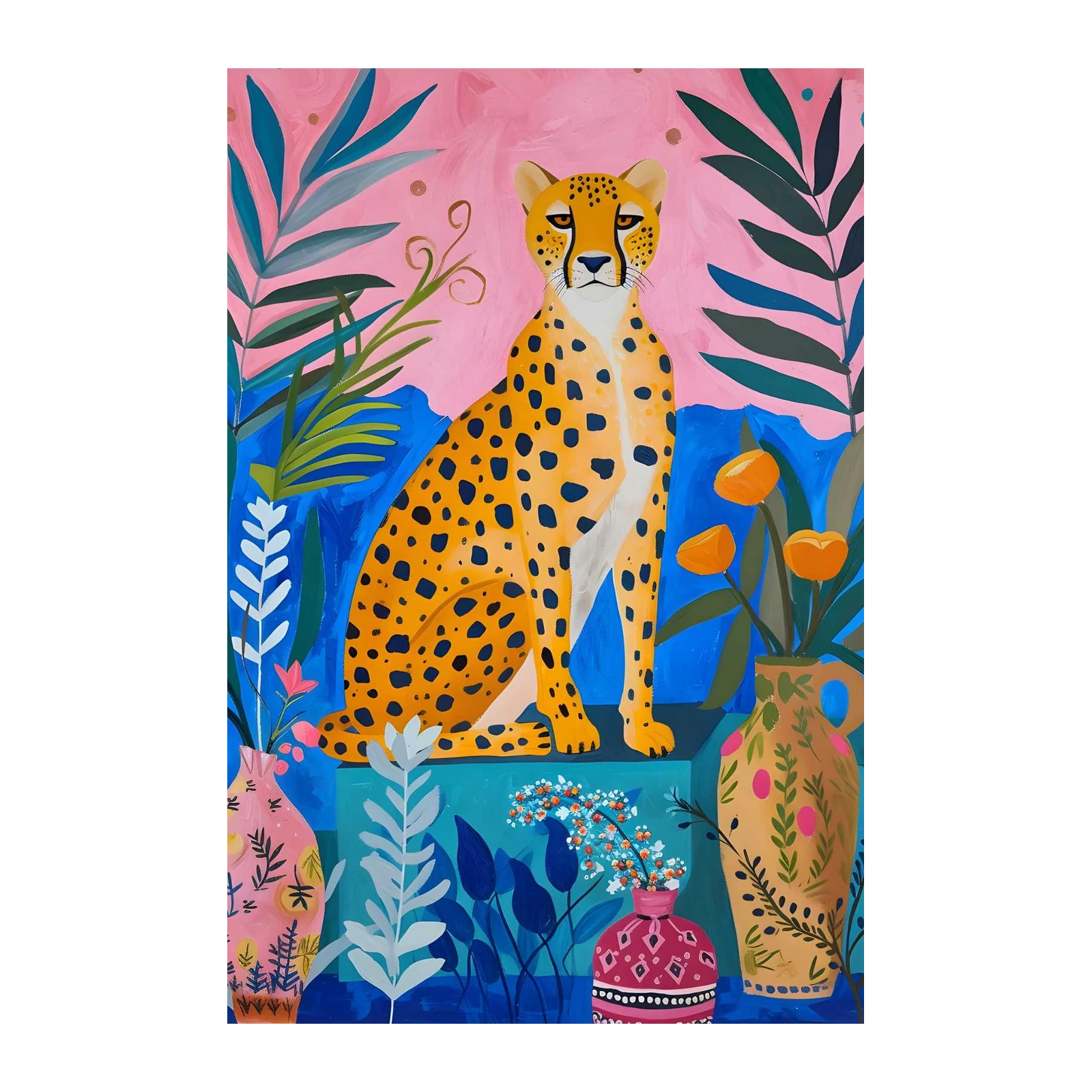 Vibrant Cheetah Jungle Vibes Wall Art