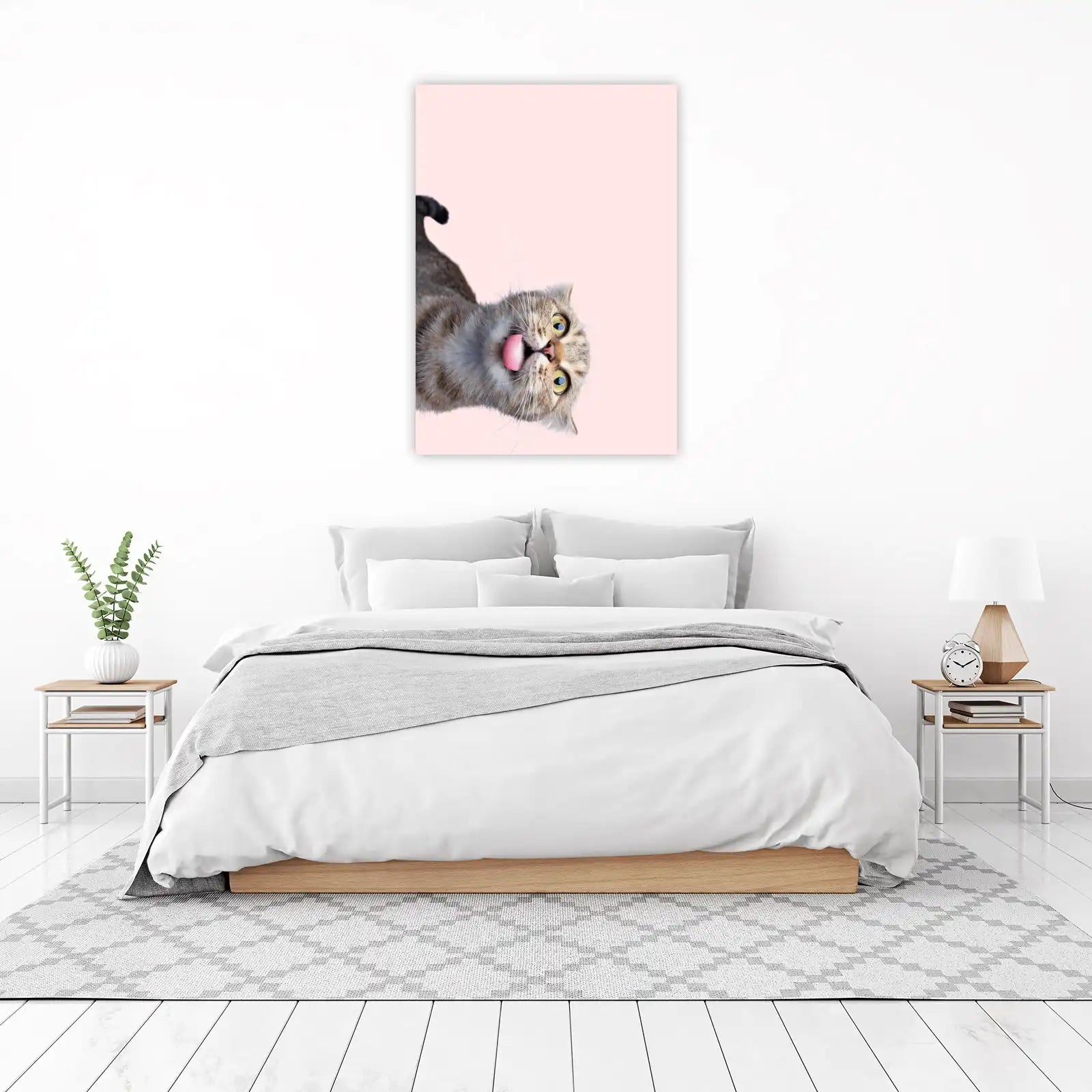 Playful Cat Tongue Out Wall Art