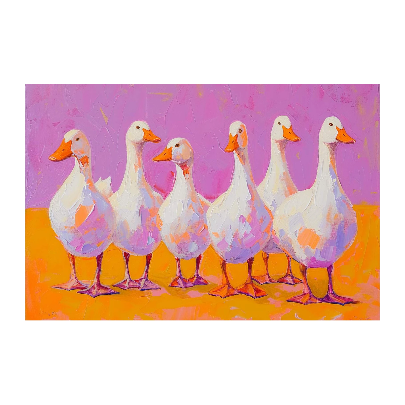 Whimsical Geese Flock Wall Art