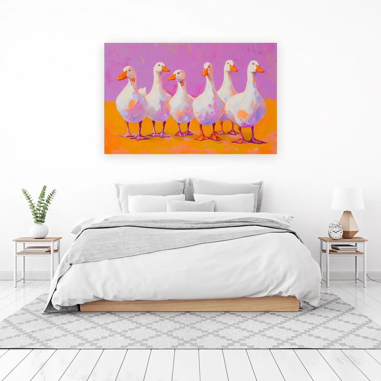 Whimsical Geese Flock Wall Art