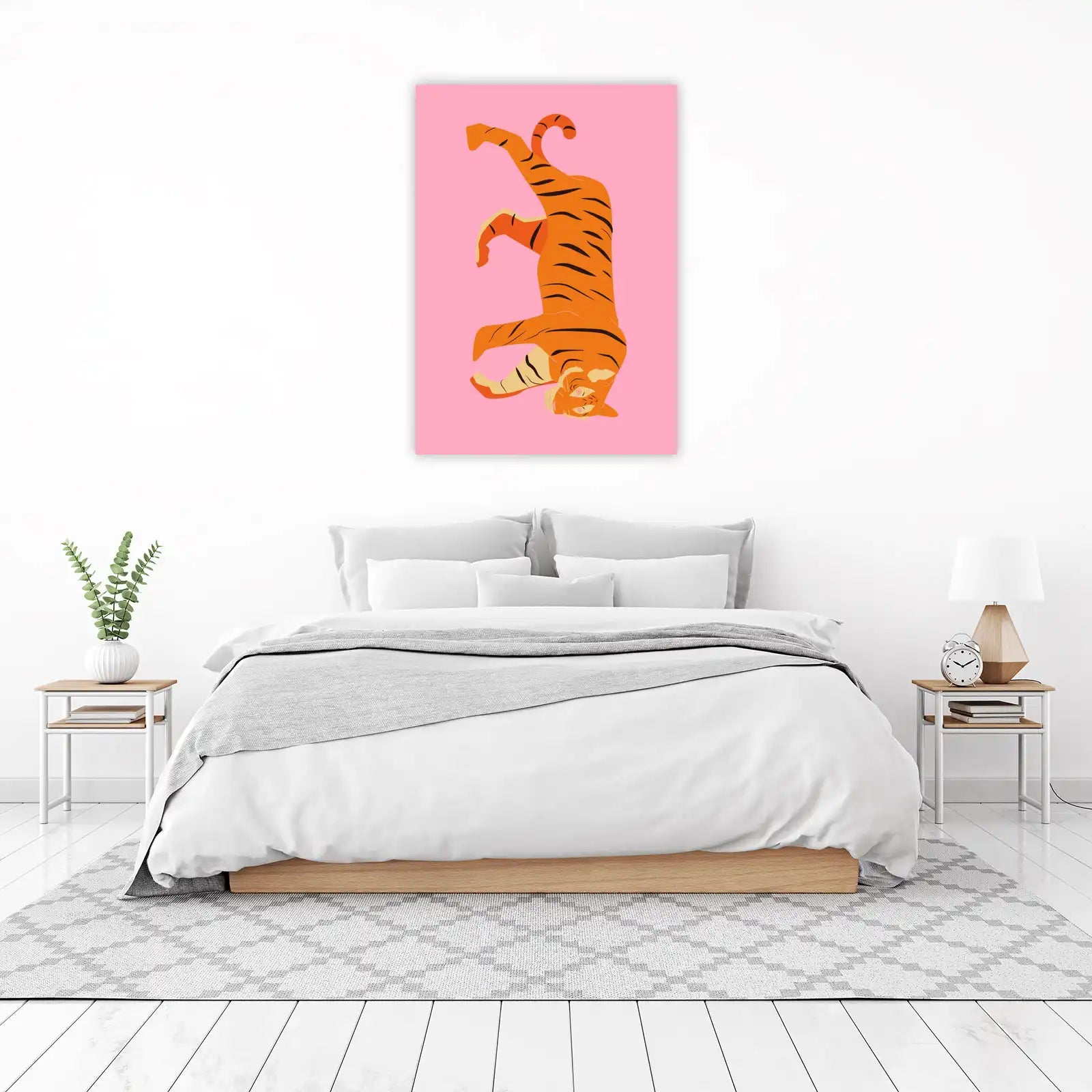 Playful Tiger Mid-Air Wall Art