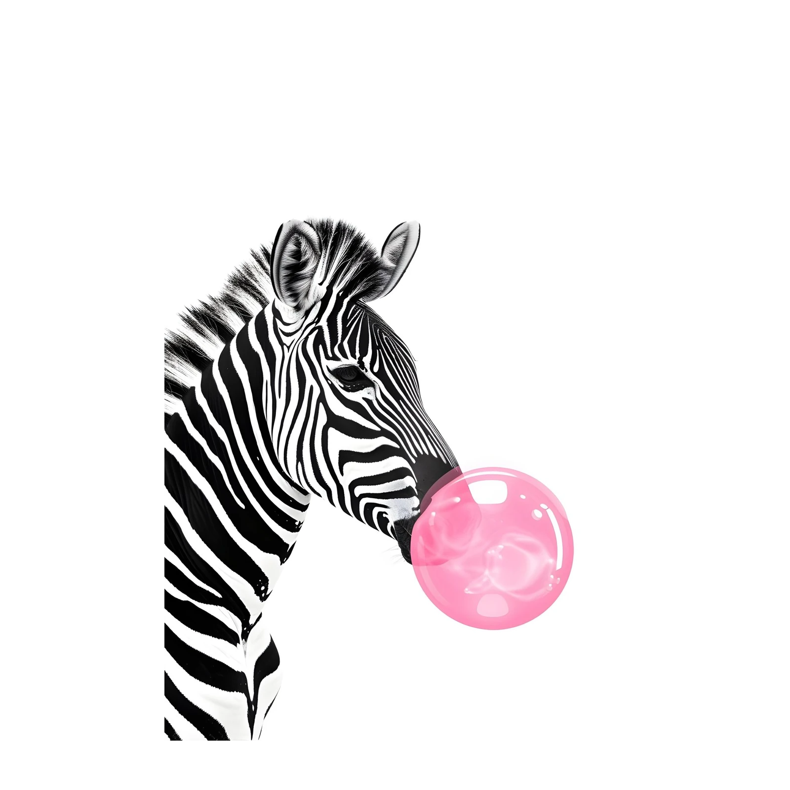 Playful Zebra Bubblegum Pop Art Wall Art