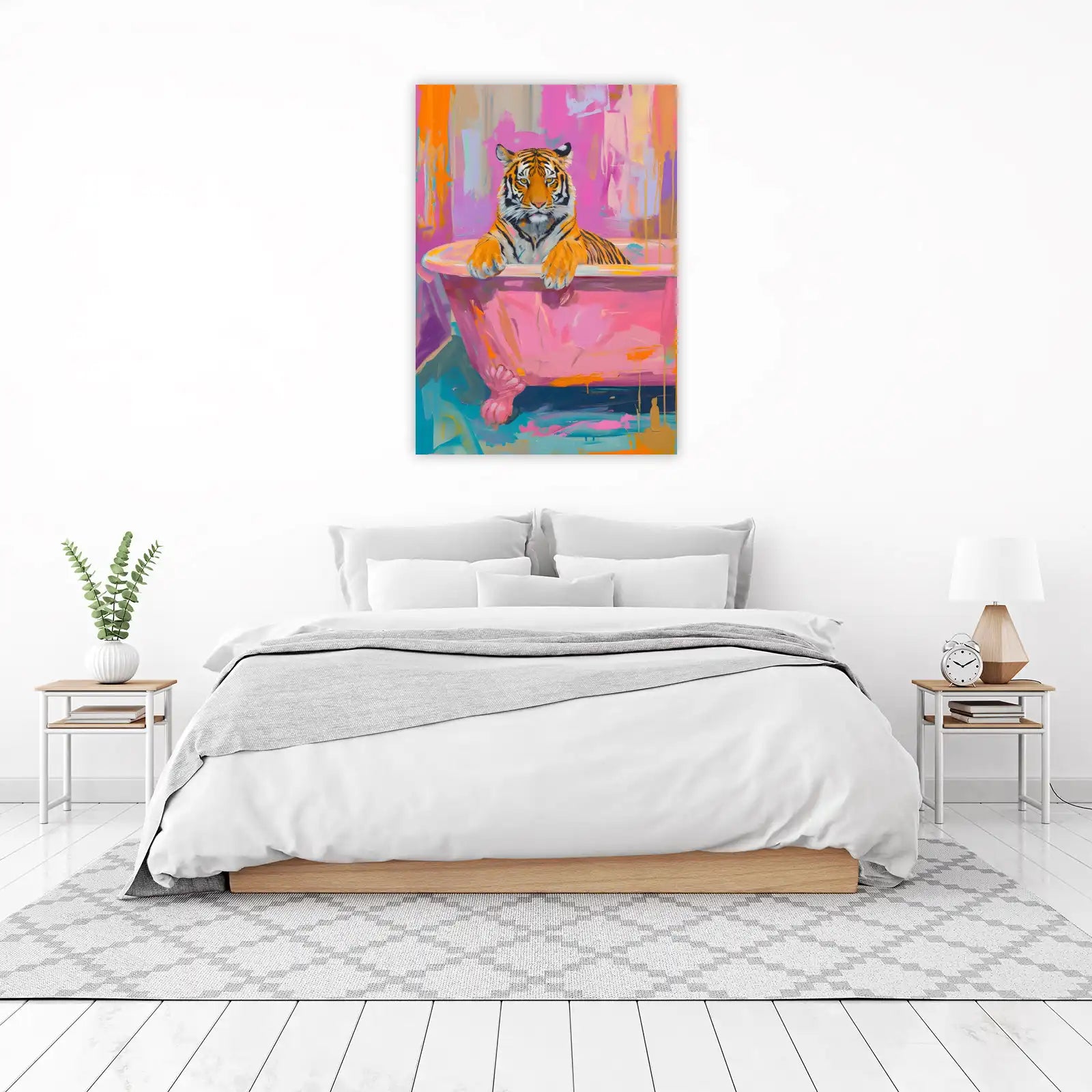 Abstract Tiger Bath Wall Art | Bold Animal Art