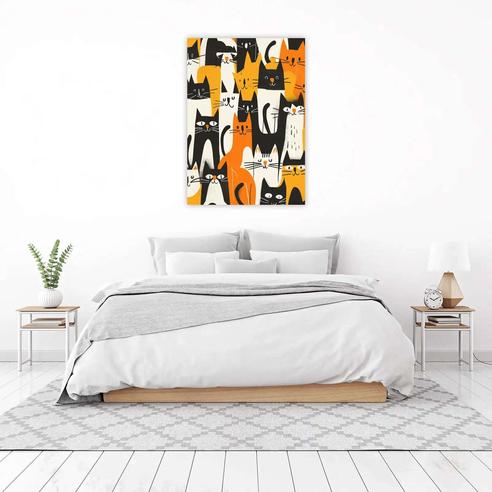 Whimsical Cat Crowd Wall Art