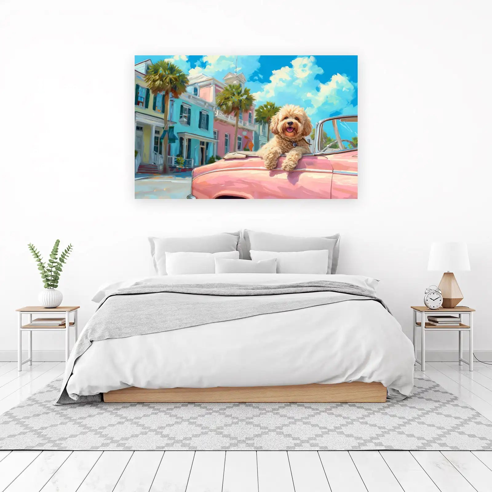 Happy Dog Convertible Pastel Street Wall Art