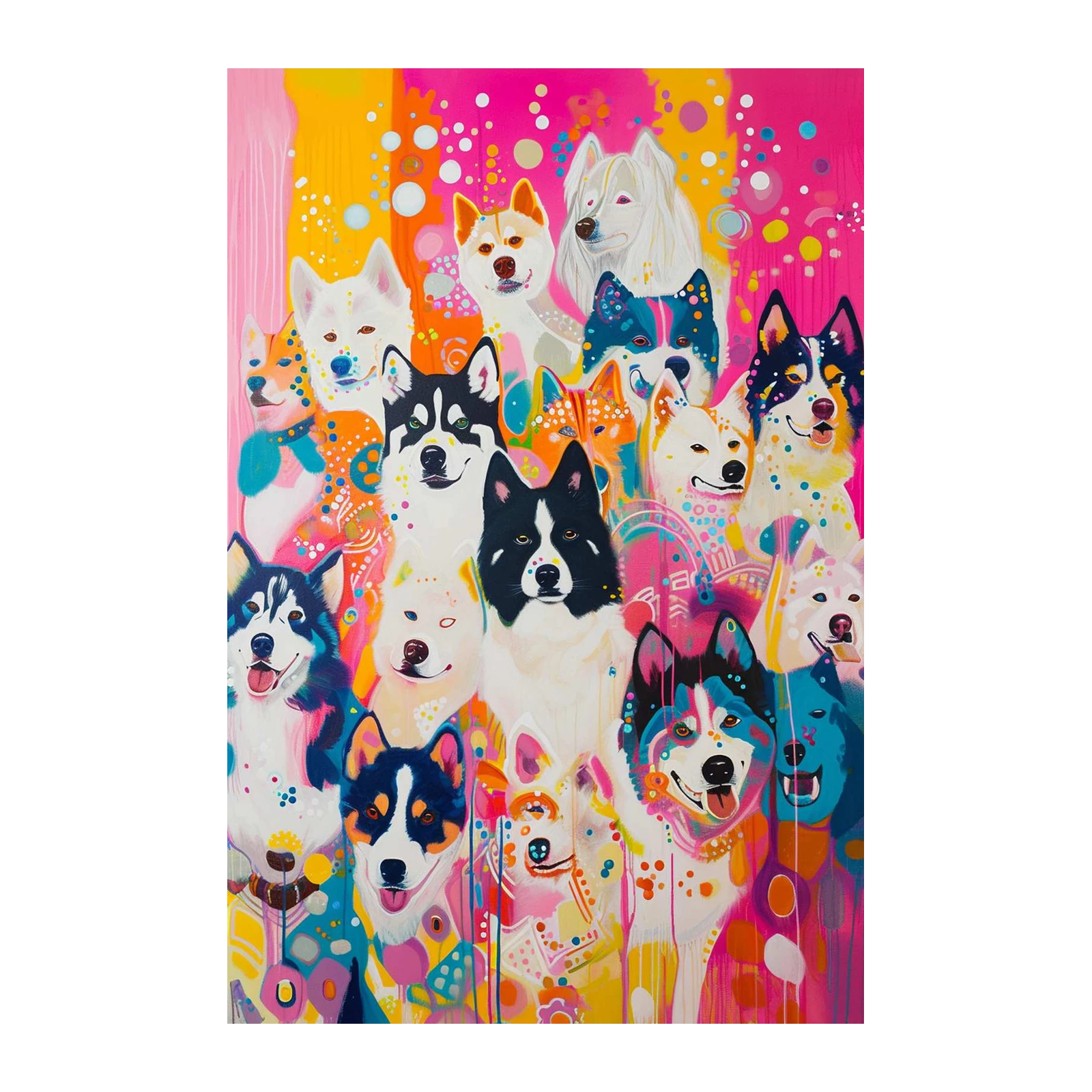 Vibrant Dog Portrait Pop Art Wall Art