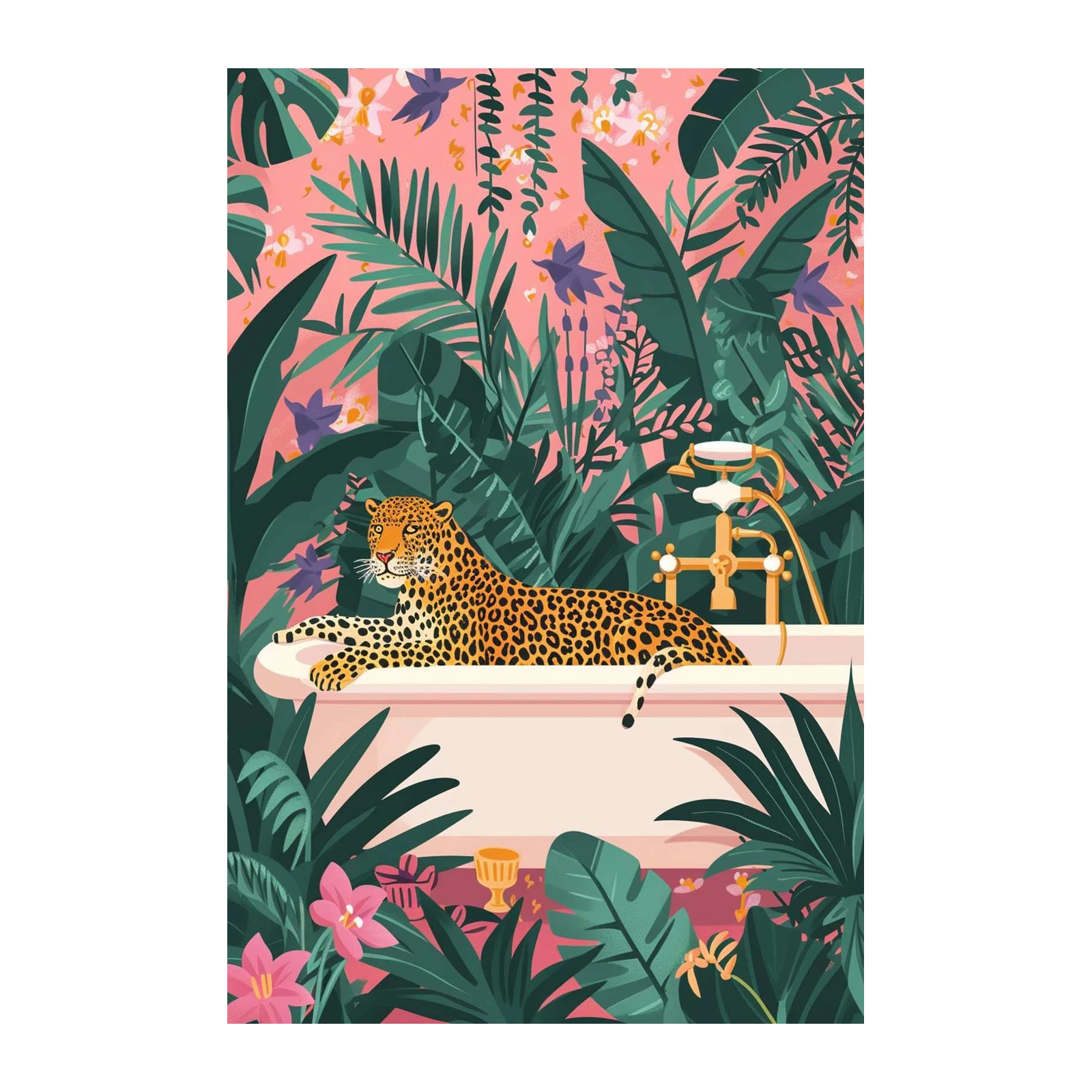Jungle Luxury Leopard Bath Wall Art