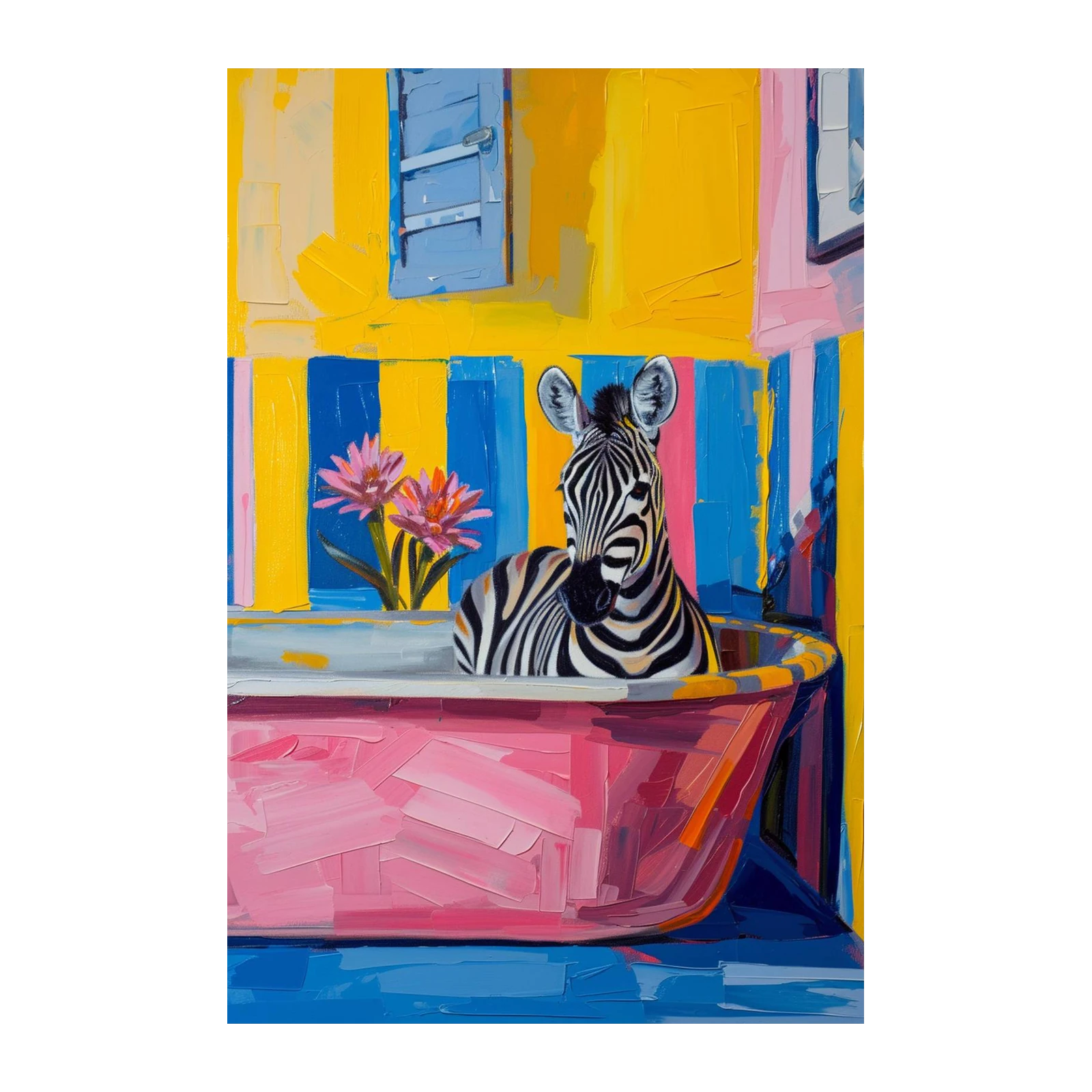 Whimsical Zebra Bath Wall Art