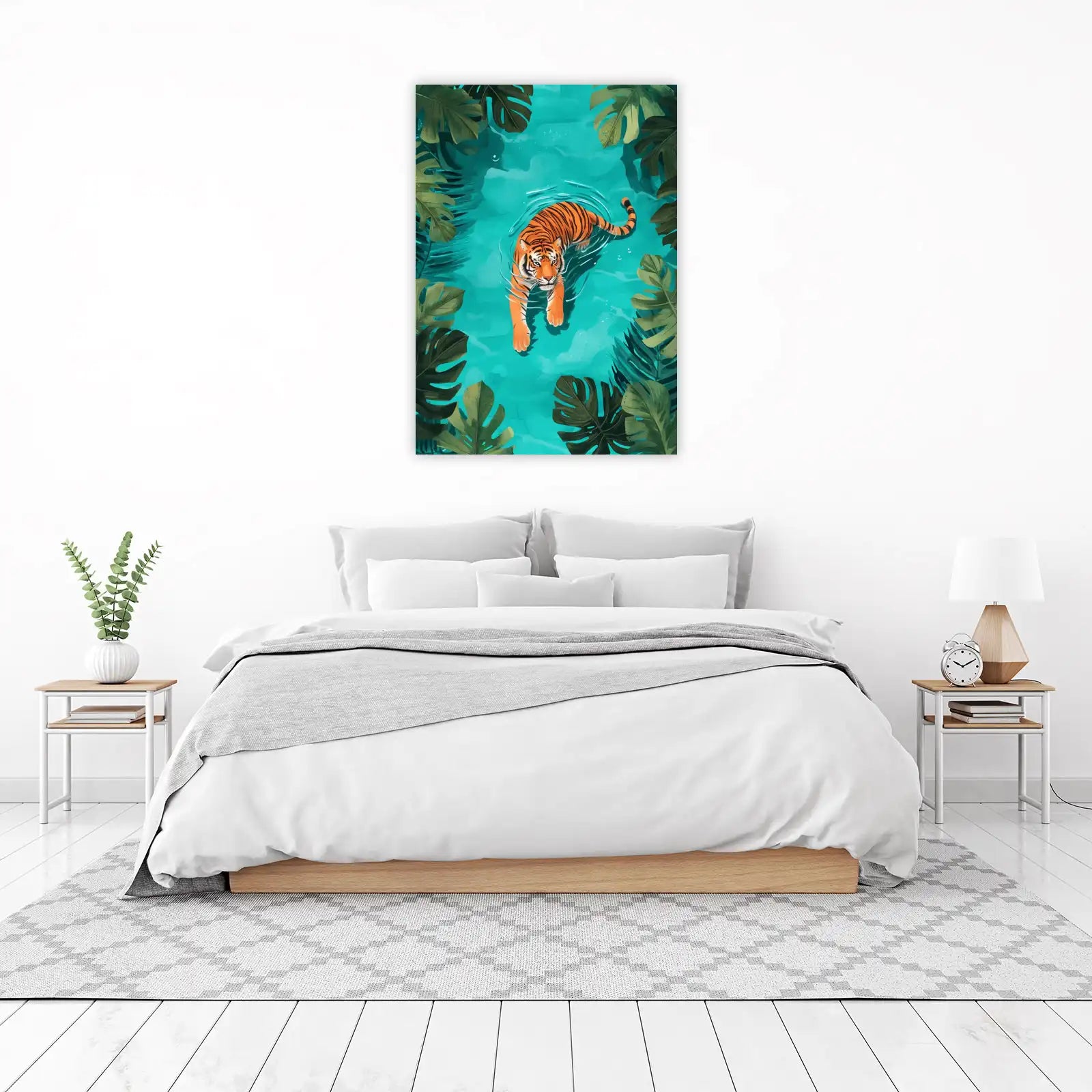 Majestic Tiger in Jungle Pool Wall Art