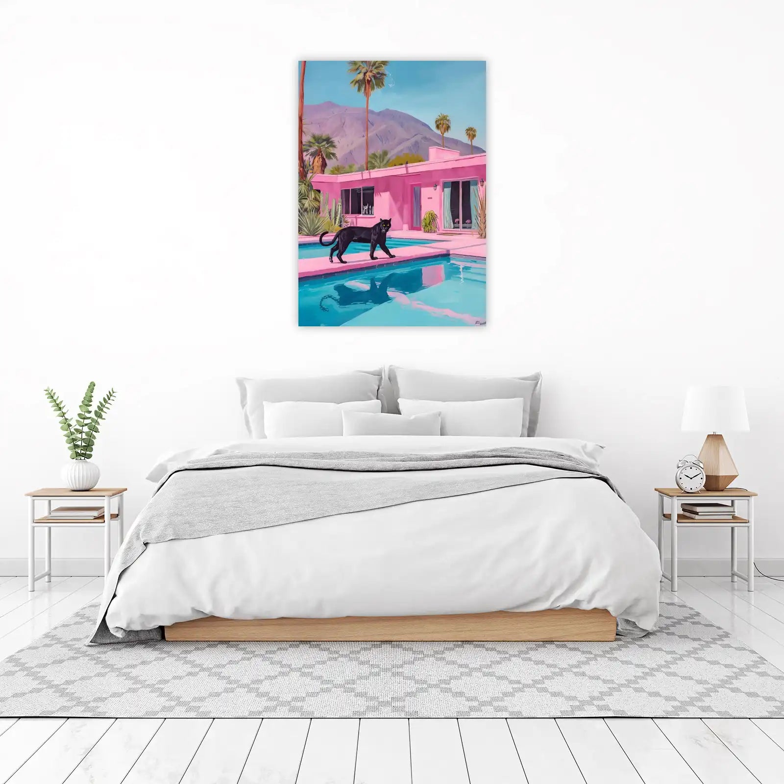 Glamorous Black Panther Desert Oasis Wall Art