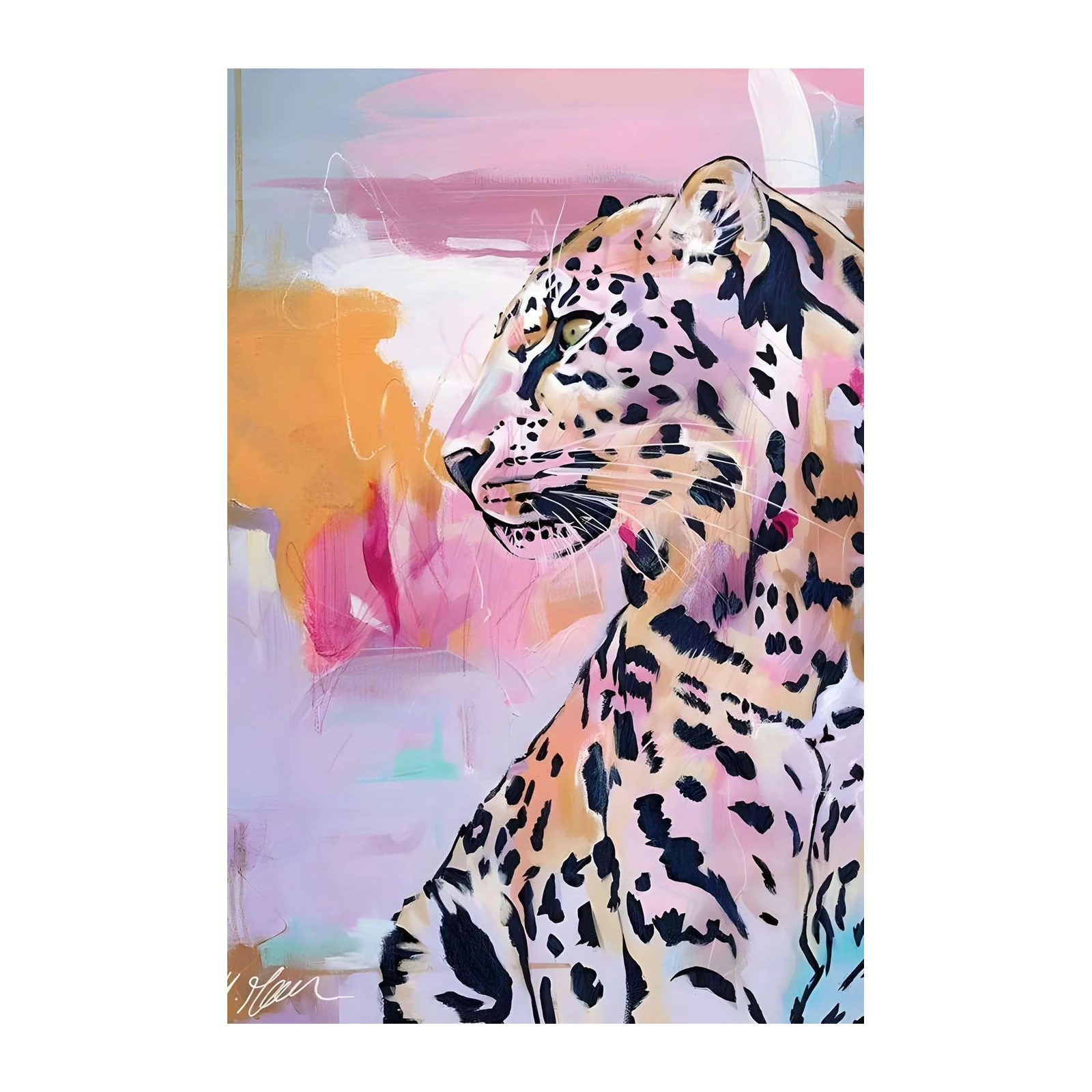 Vibrant Leopard Abstract Wall Art Wall Art