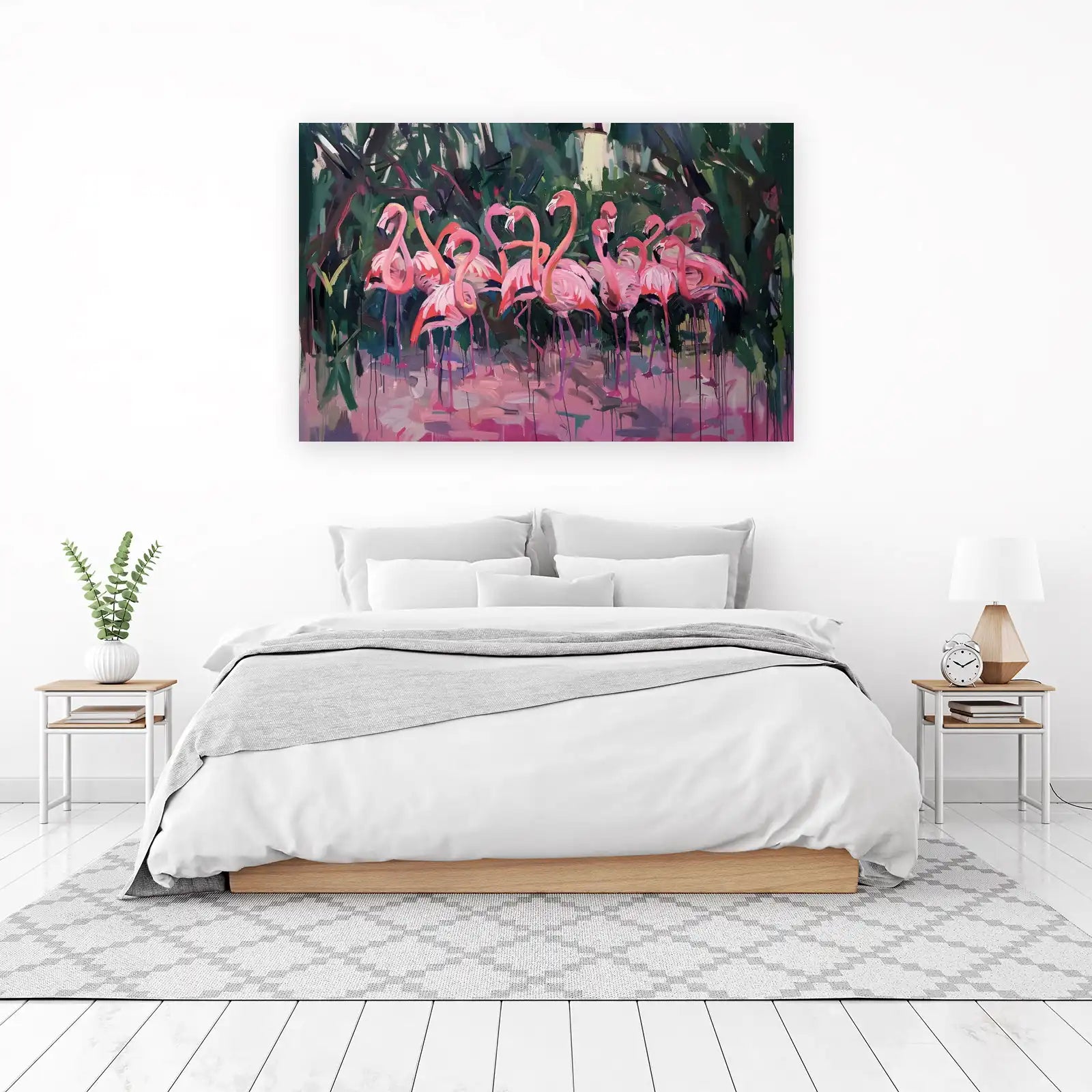 Vibrant Flamingo Flock Wall Art Wall Art