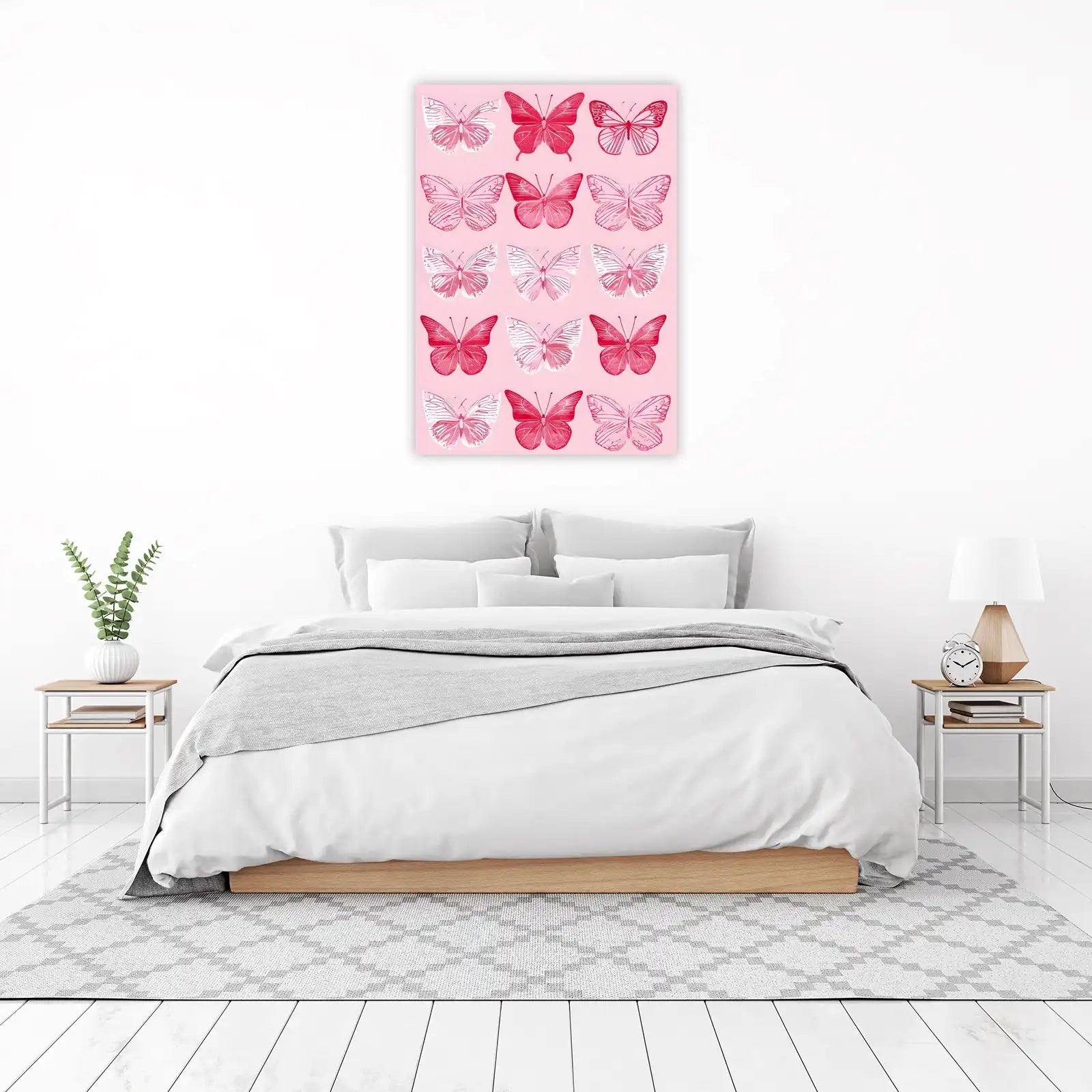 Chic Pink Butterfly Wall Art Wall Art